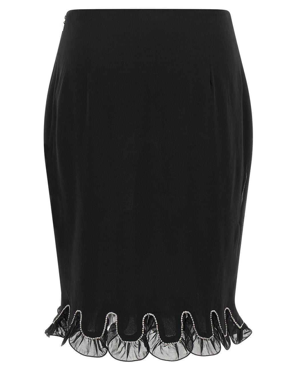 ROTATE BIRGER CHRISTENSEN Black Rotate Birger Christensen Chiffon Flounces Skirt