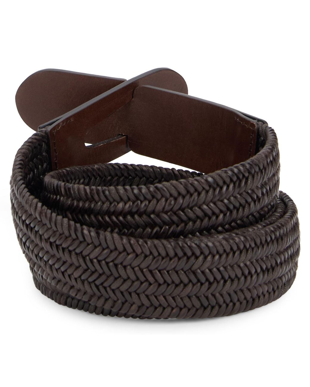 Slowear Brown Woven Leather Belt for men
