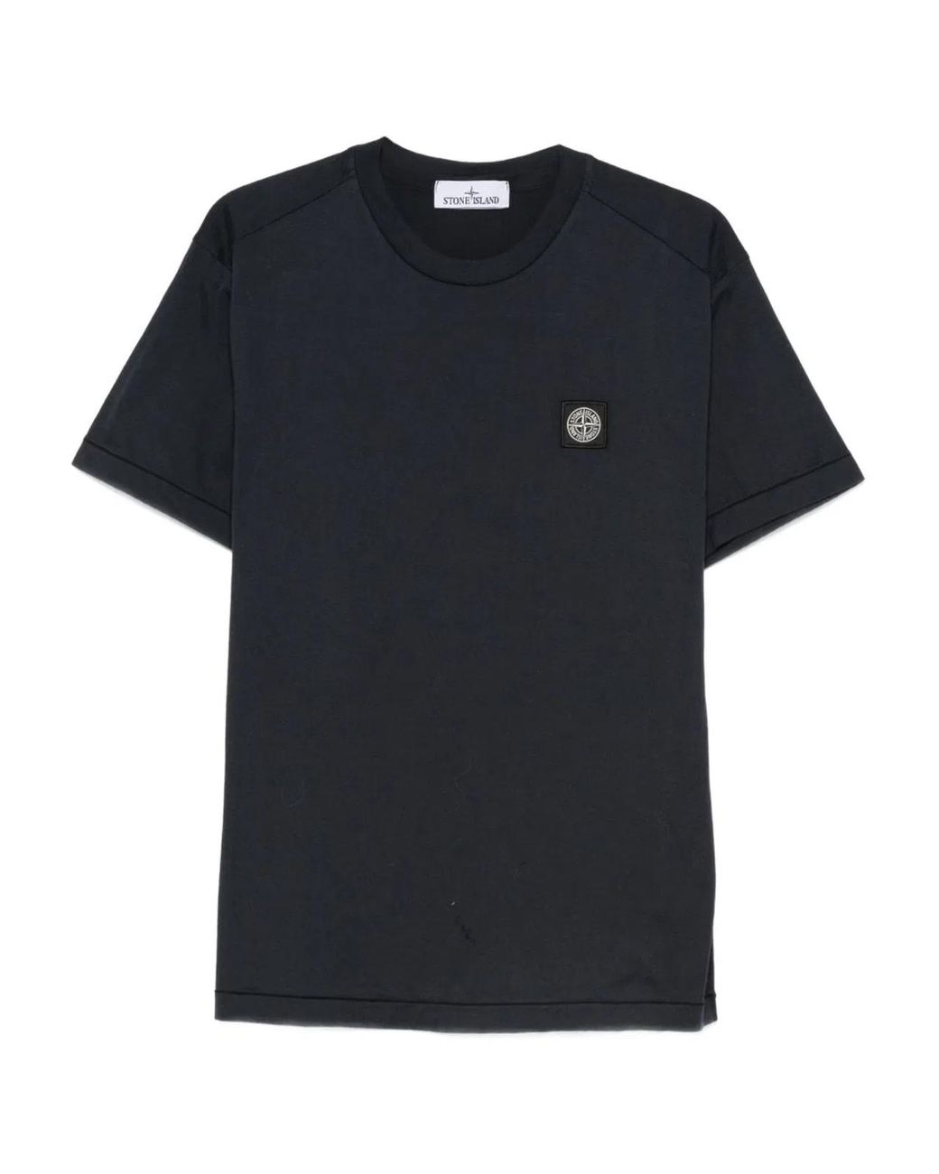 Stone Island Black Slim Fit T-Shirt With Compass Patch for men