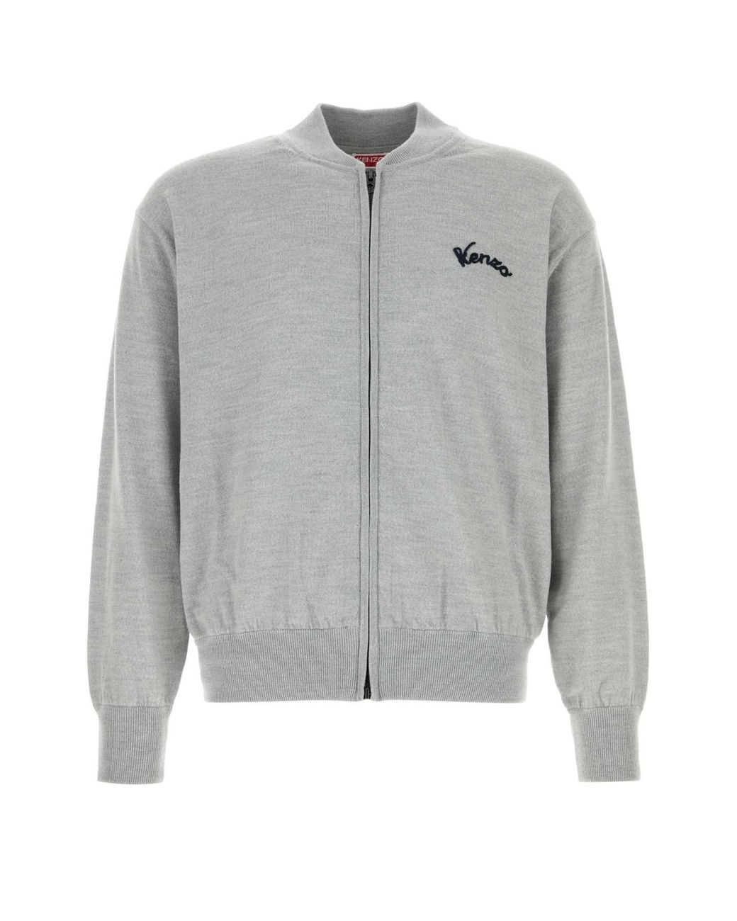 KENZO Gray Rws Eiffel Tower Design Zip Up Cardigan for men