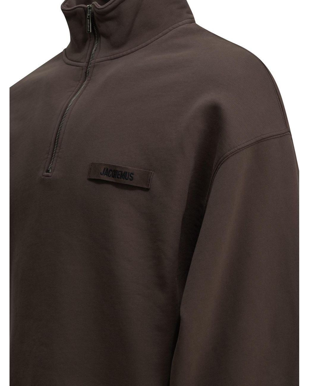 Jacquemus Gray "Le Camionneur Gros Grain" Half Zip Sweatshirt for men