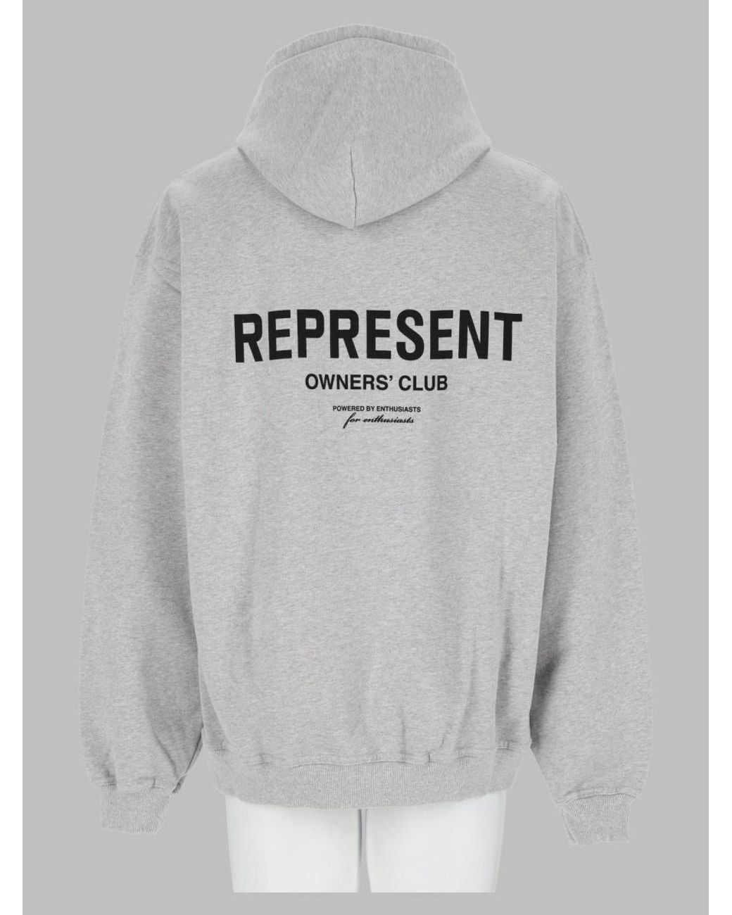 Represent Gray Felpa Con Cappuccio for men