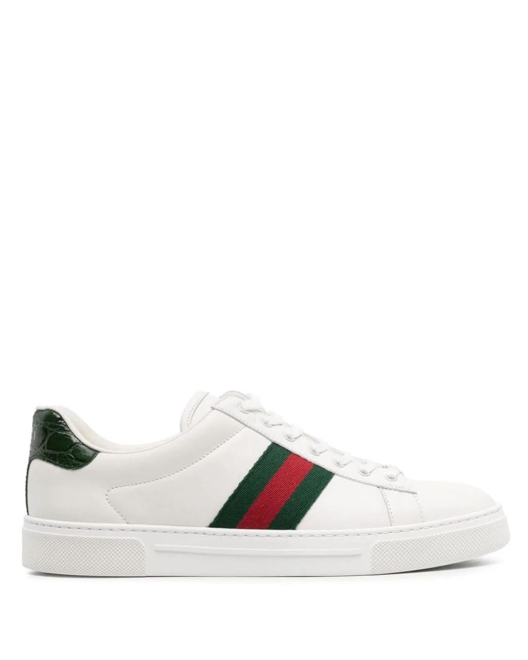 Gucci White Leather Ace Sneakers