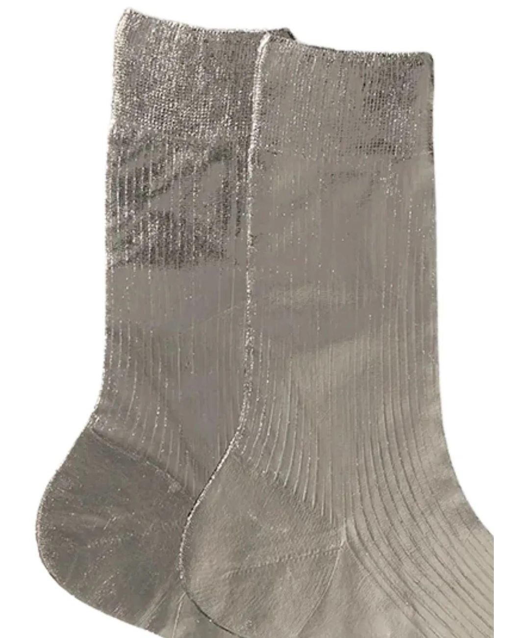Maria La Rosa Gray One Ribbed Laminated Socks