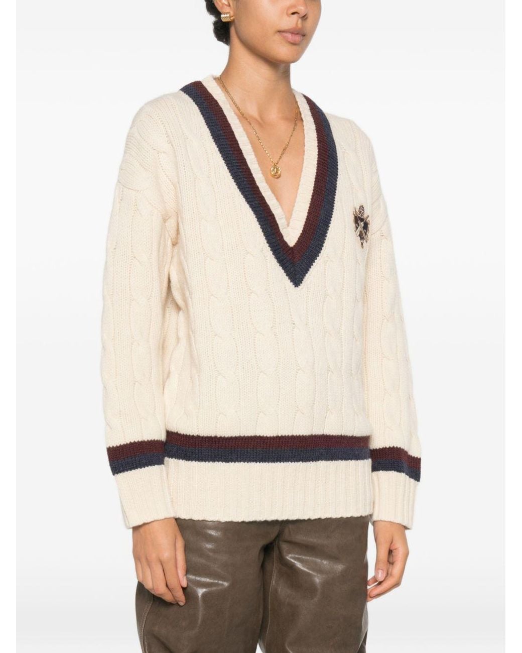 Zimmermann Natural Valiant Wool V-Necked Jumper