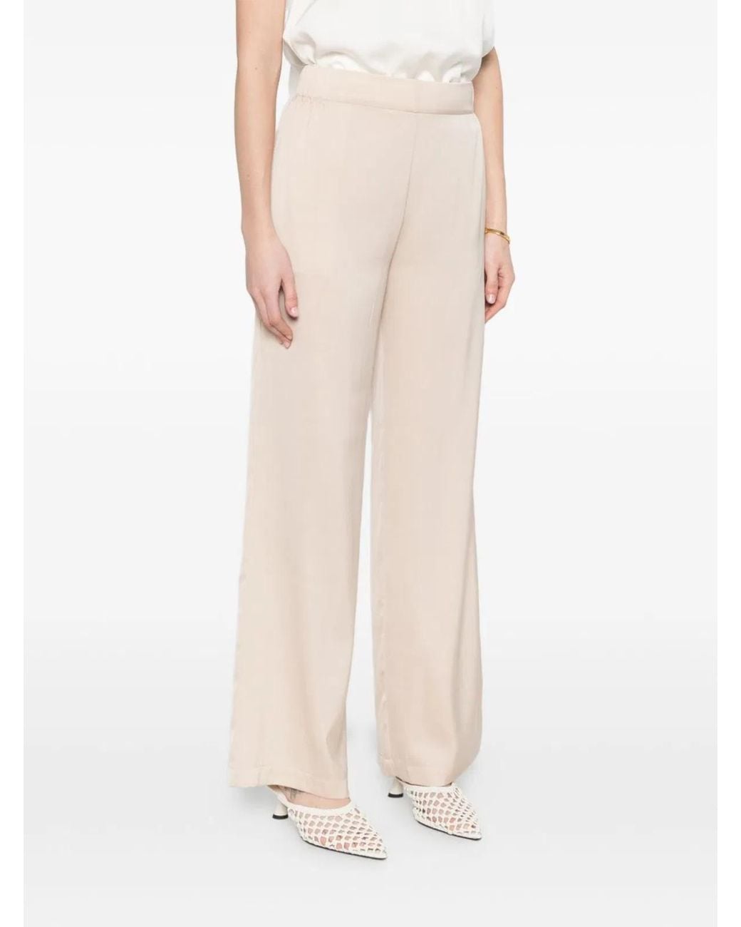 Silk95five White Amalfi Silk Trousers