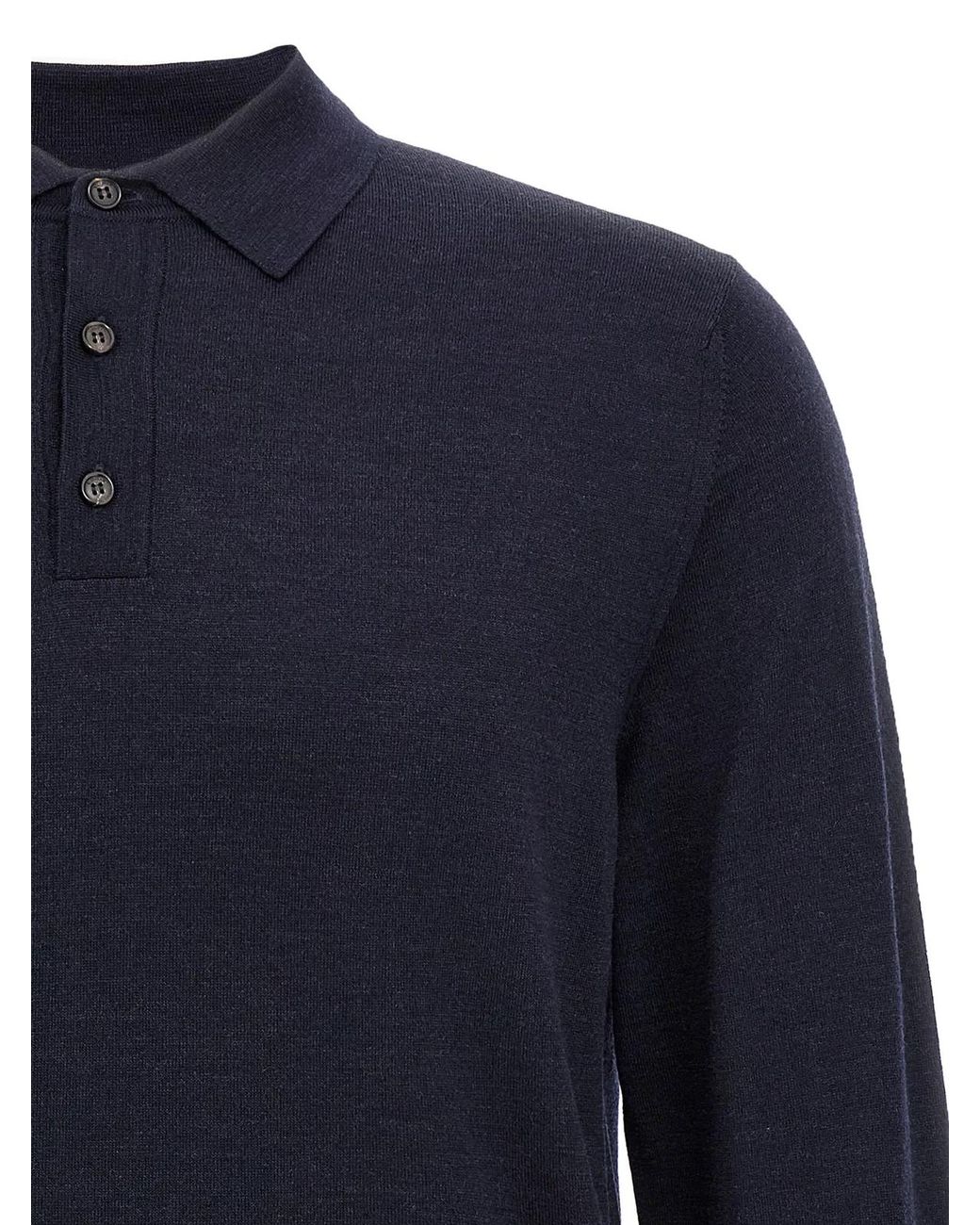 Zanone Blue Virgin Wool Polo Shirt for men