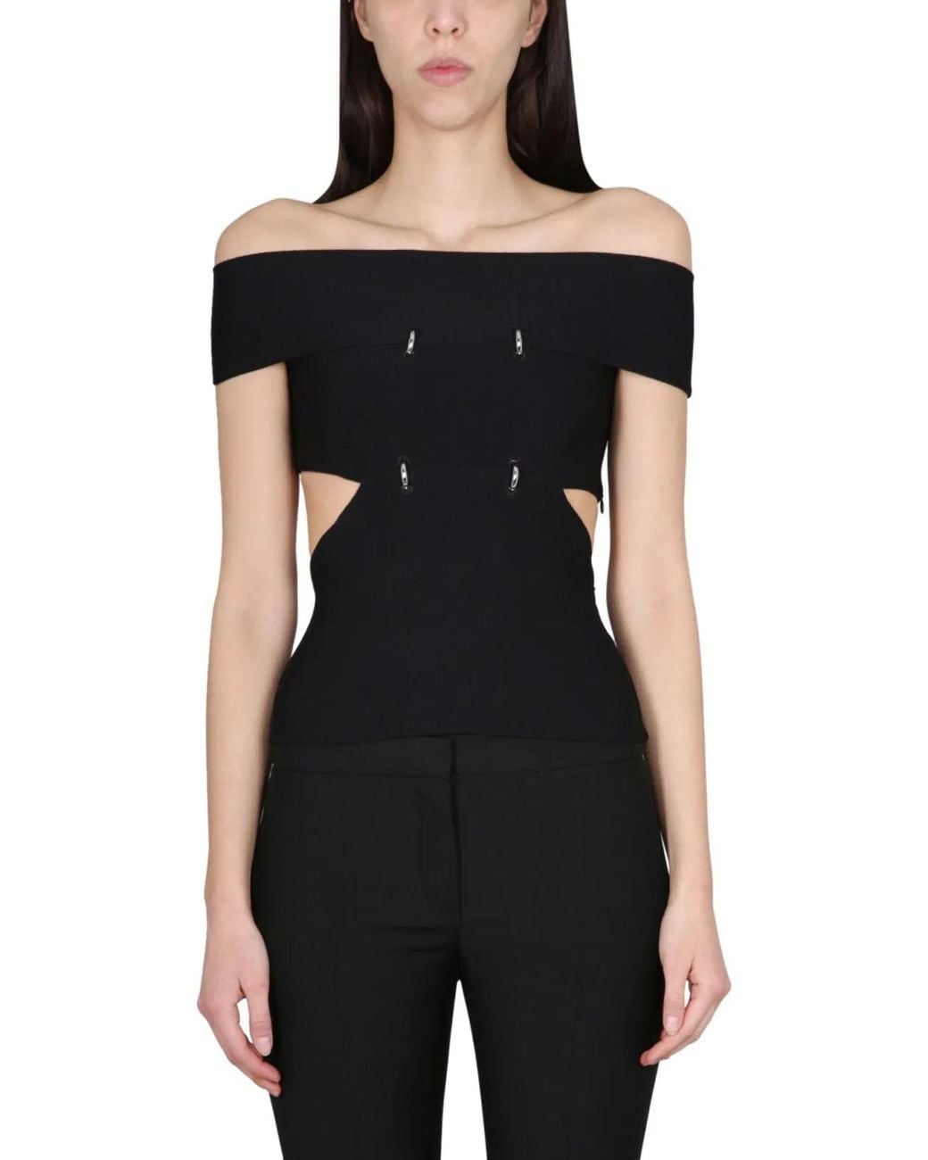 McQueen Black Top With Cut Out Details