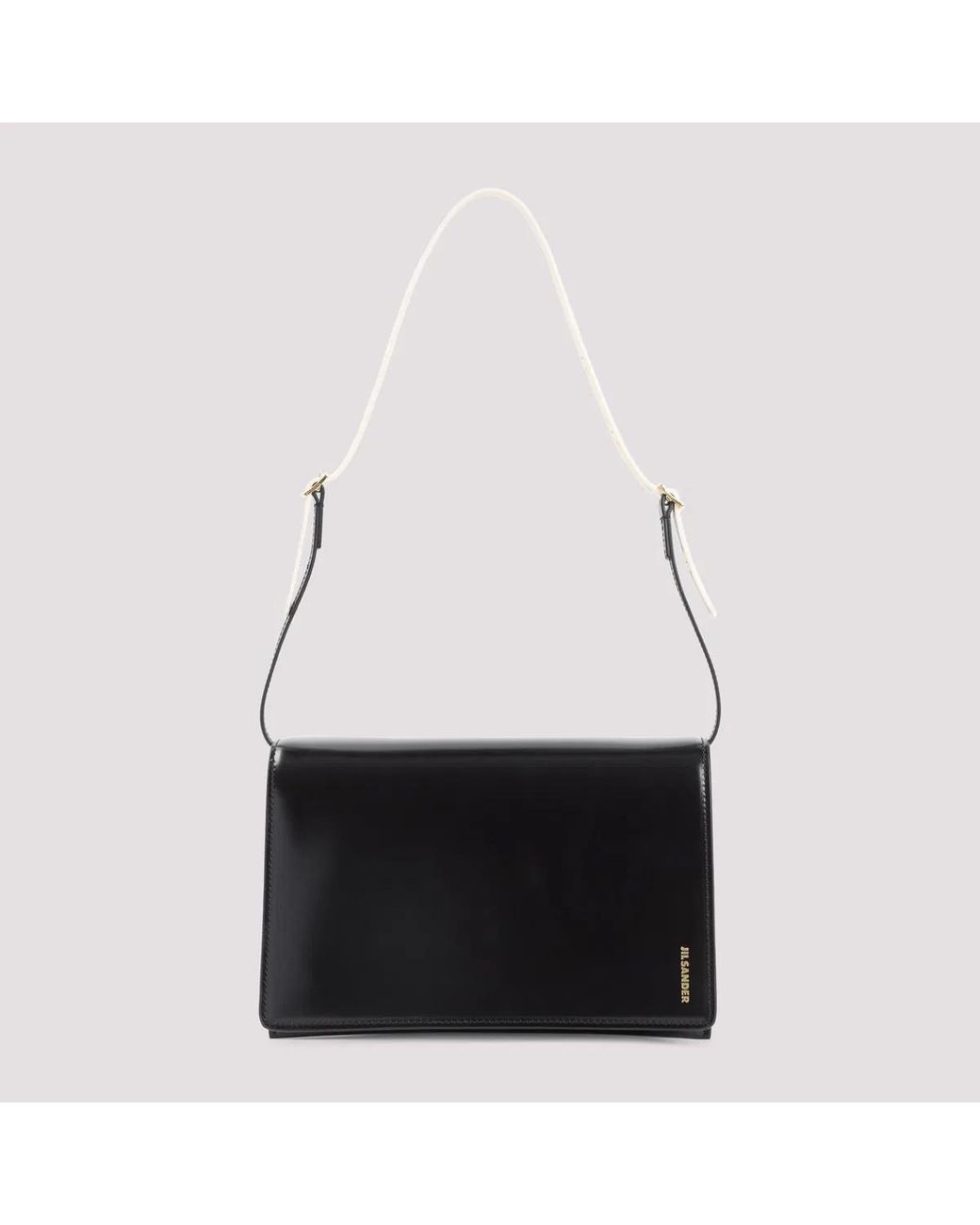 Jil Sander Black File Small Leather Crossbody Bag