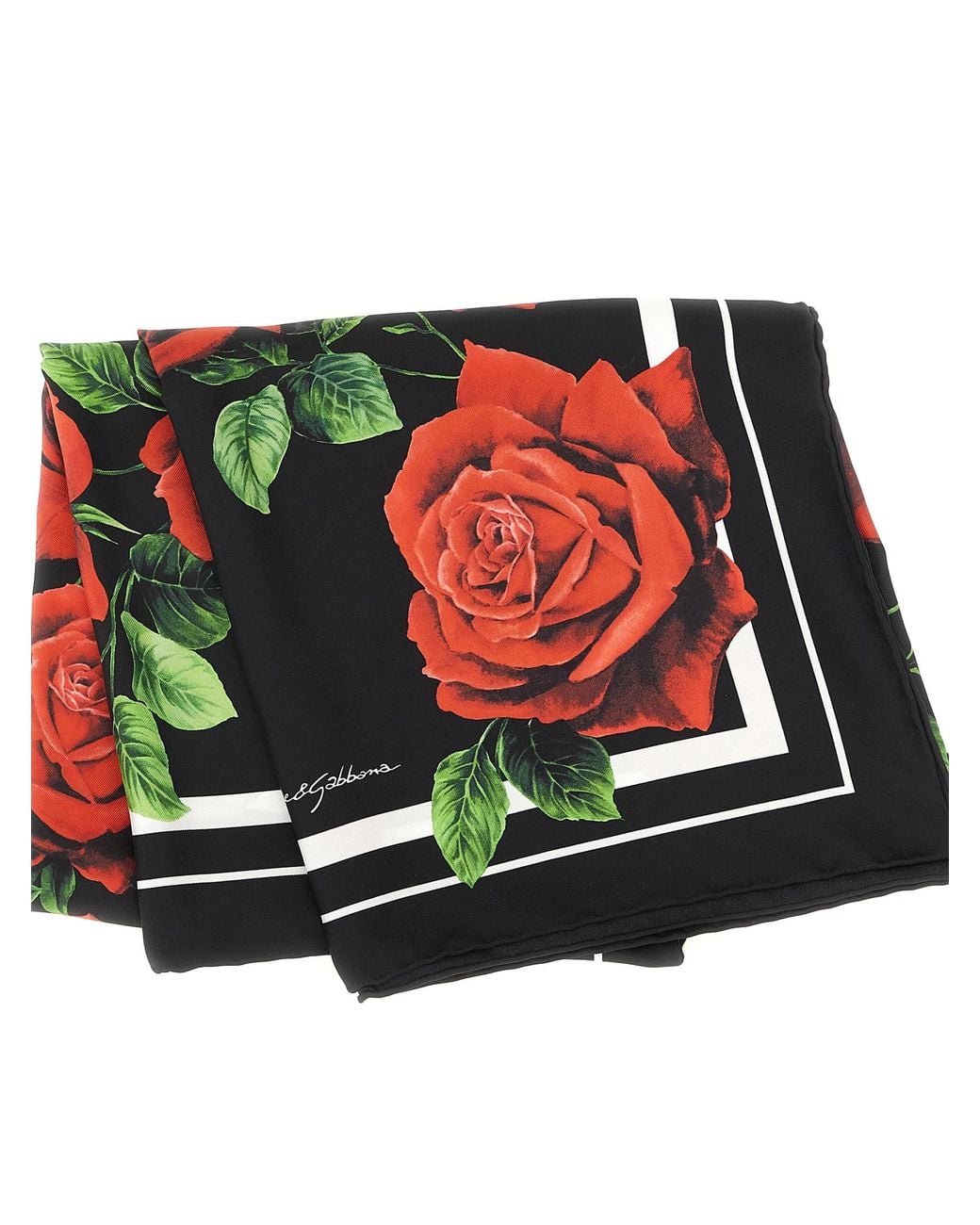 Dolce & Gabbana Black Dolce & Gabbana 'Rose' Scarf
