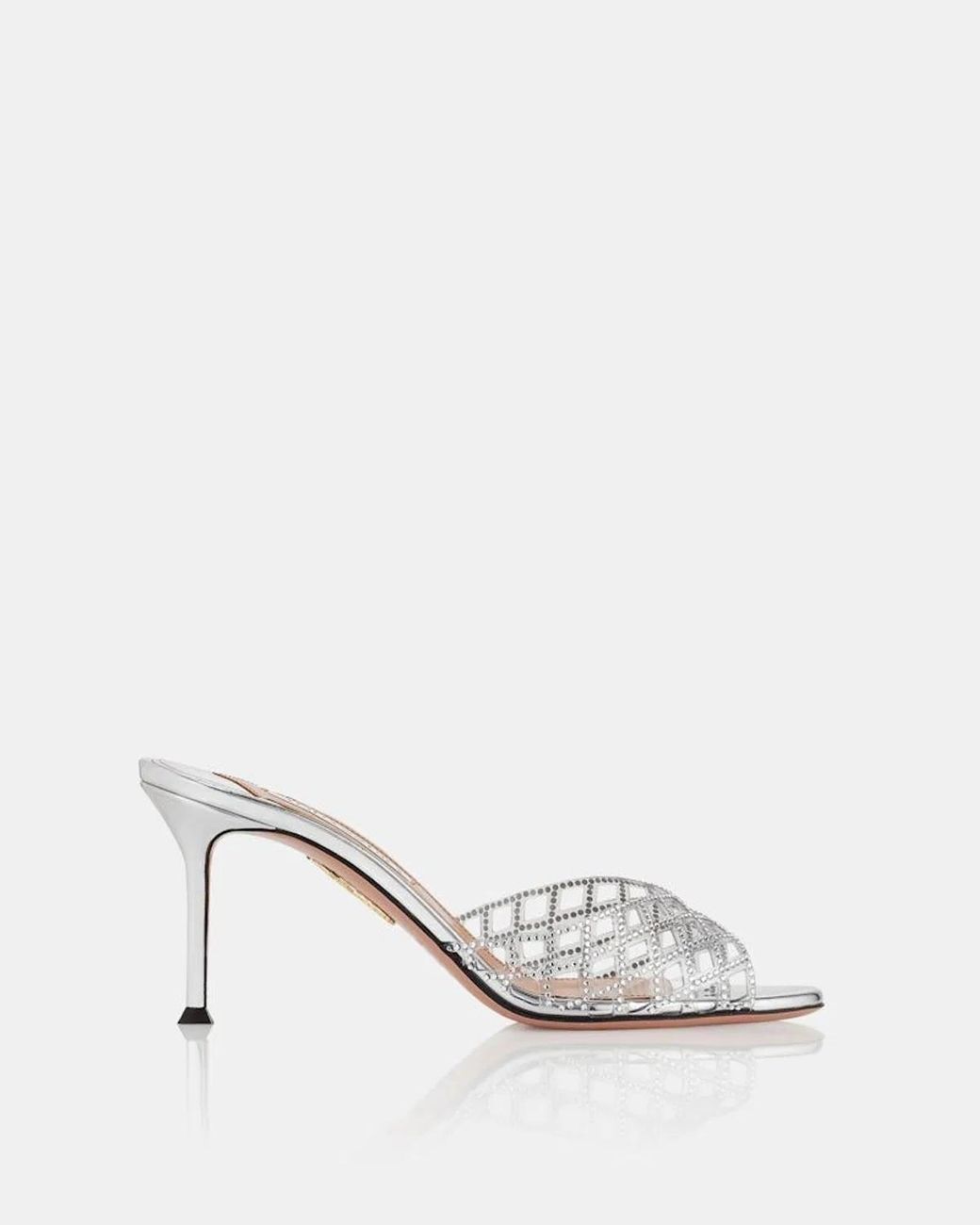 Aquazzura White Lumiere Mule 75