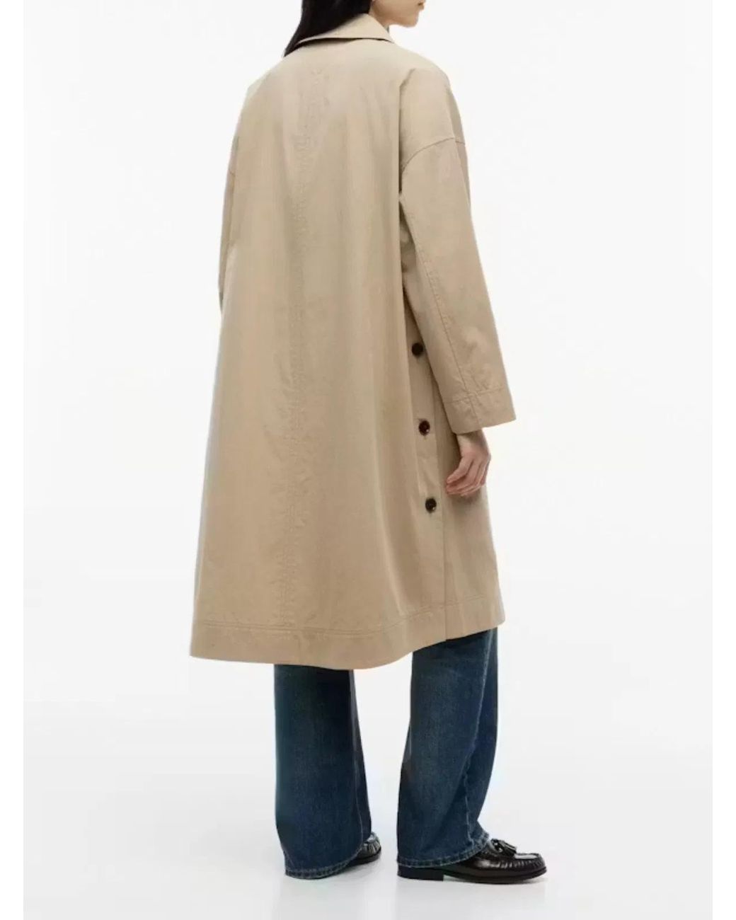 Tommy Hilfiger Natural Short Cotton Coat With Minimalist Design And Classic Details