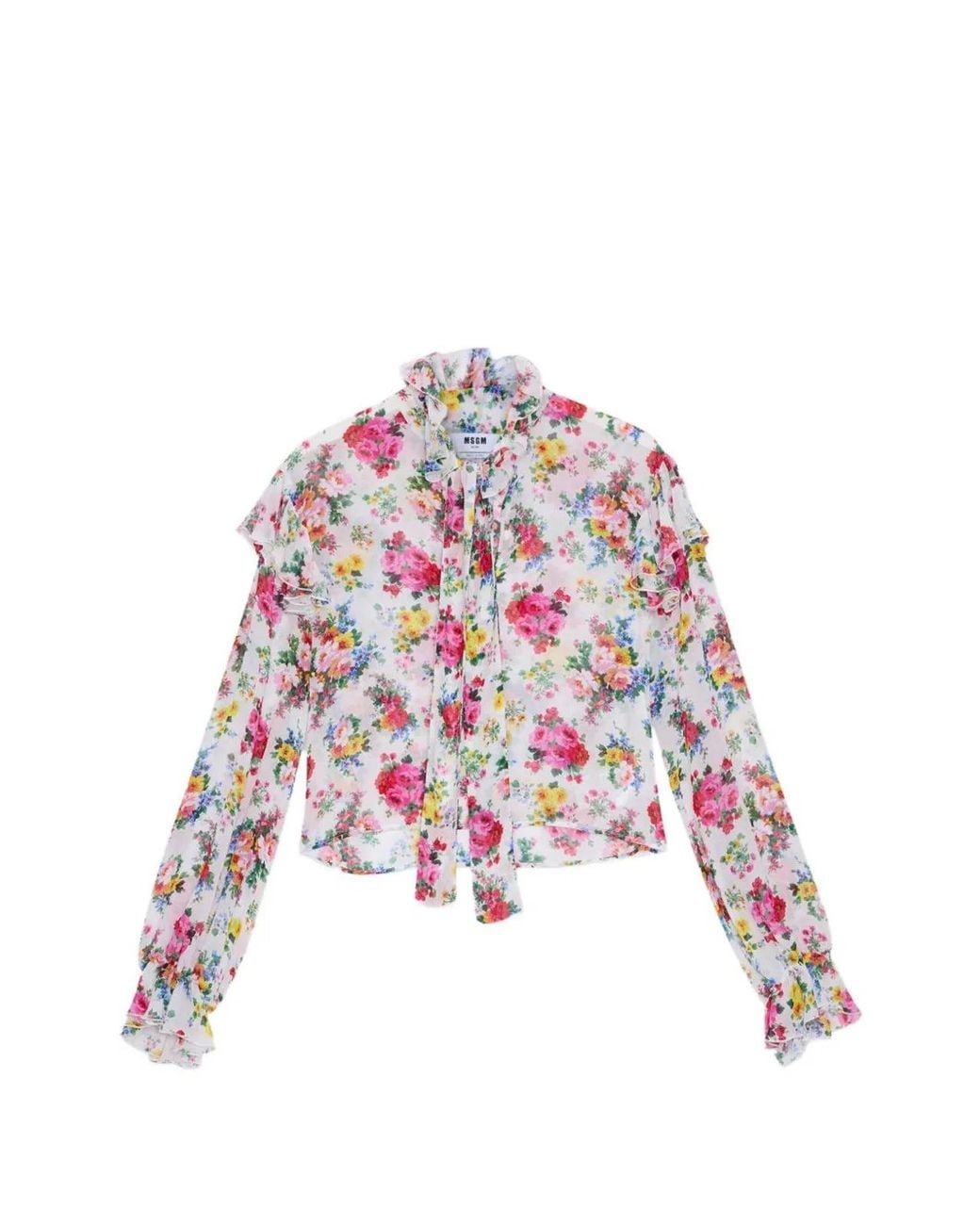 MSGM White Viscose Shirt