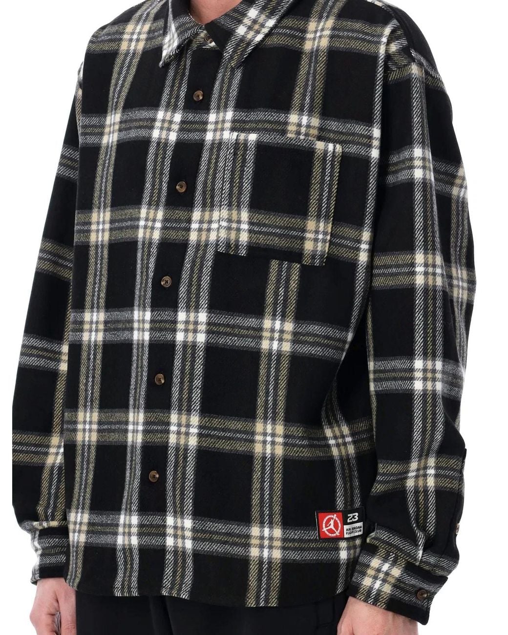 Nike Black Nike Jordan Flight Check Flannel Shirt for men