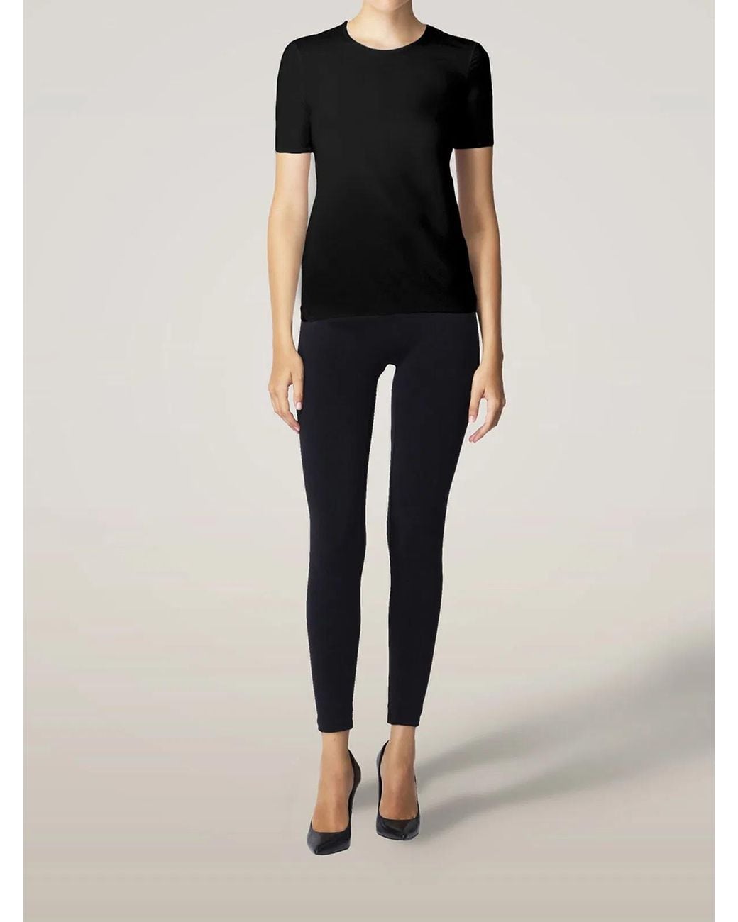 Wolford Black Pure Top Short Sleeves