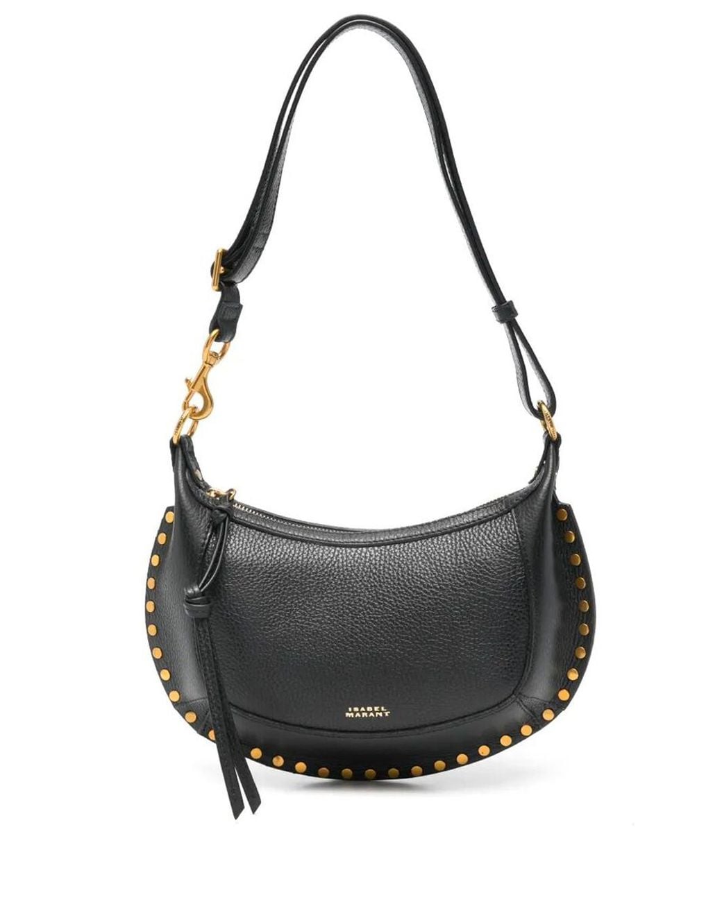 Isabel Marant Black Oskan Moon Leather Shoulder Bag