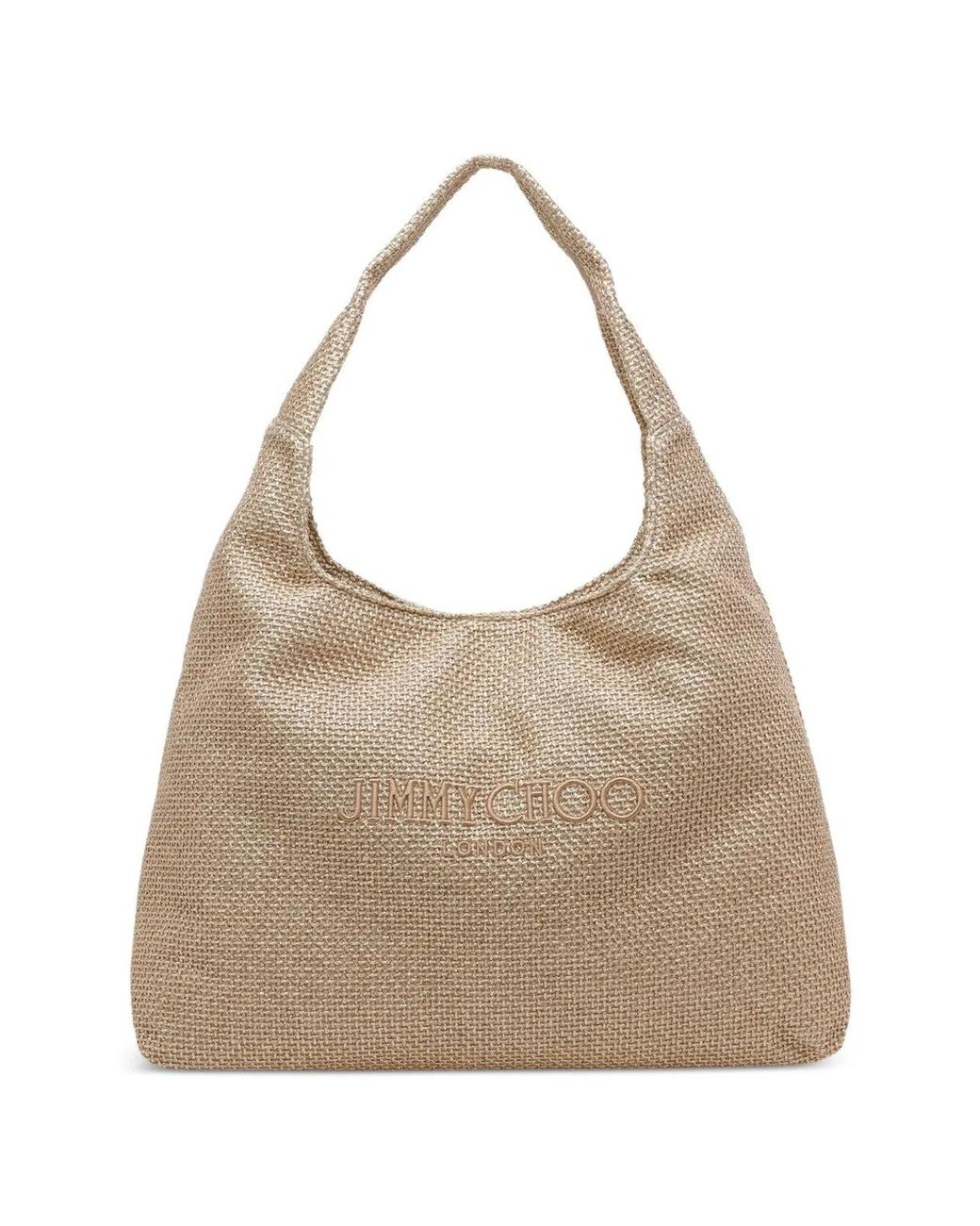 Jimmy Choo Natural Diamond Beach Hobo Handbag