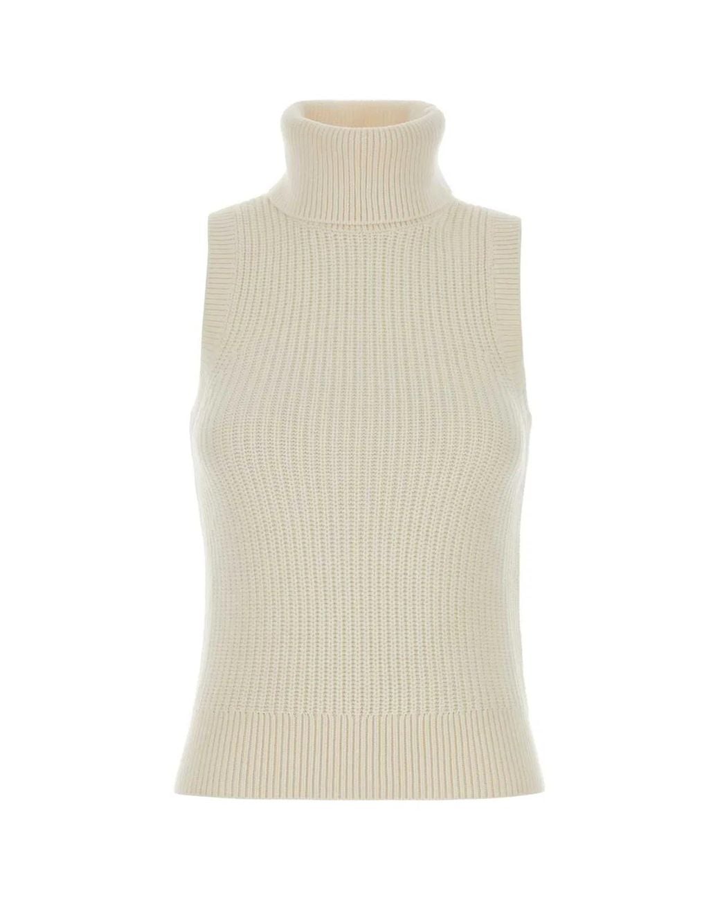 MICHAEL Michael Kors Natural Michael By Michael Kors Cotton Slvless Turtle Nk