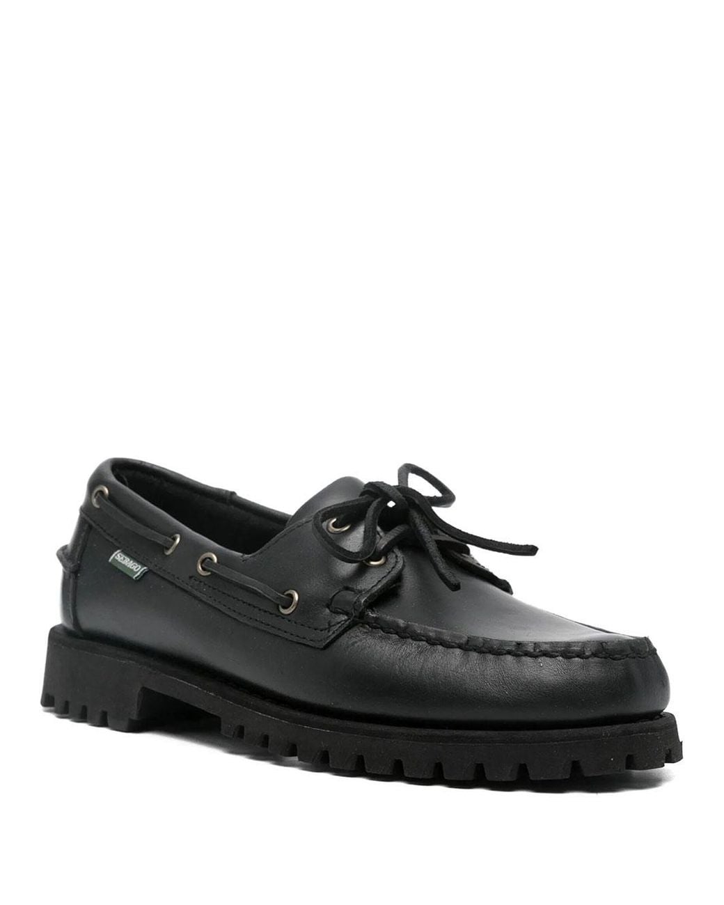 Sebago Black Ranger Waxy Leather Loafers for men
