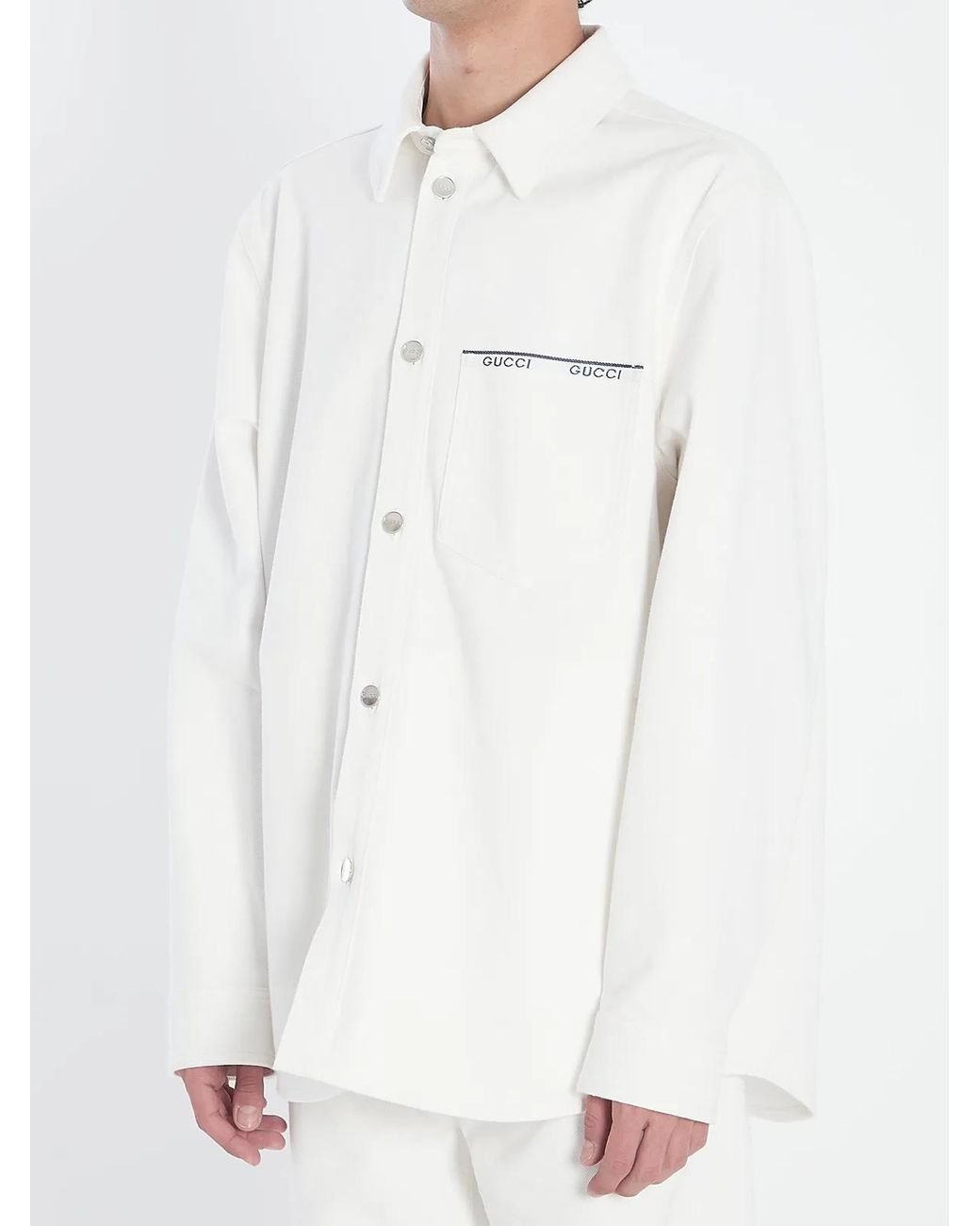 Gucci White Cotton Shirt for men