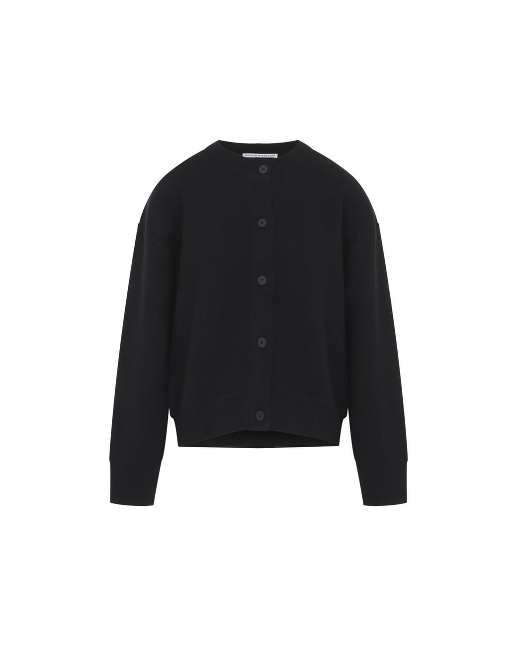 Studio Nicholson Black Arvine Crewneck Cardigan