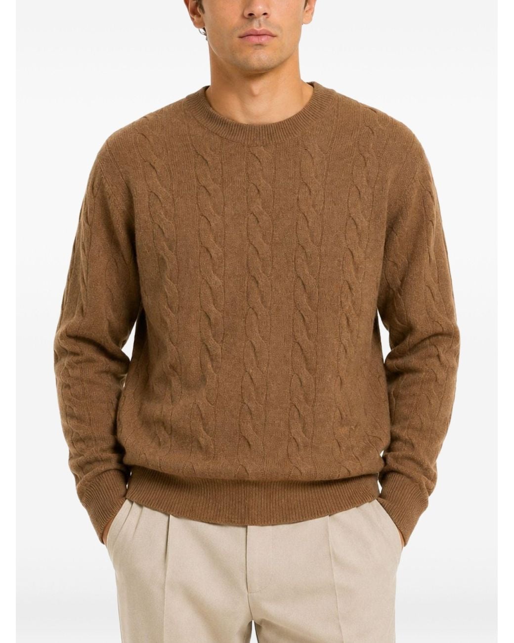 AMI Brown Camel Merino Wool Sweater