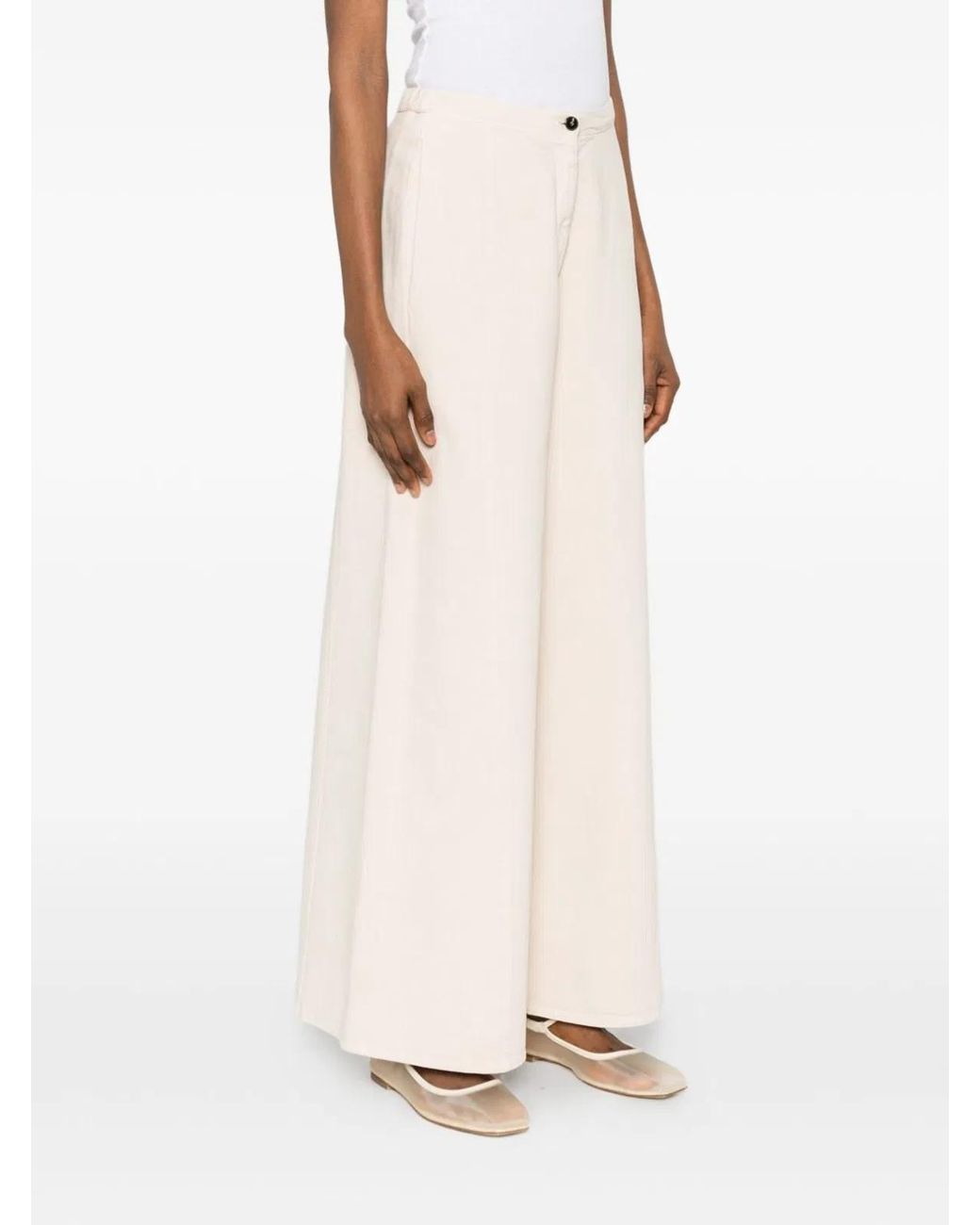 Forte_forte White Cotton Wide-Leg Trousers