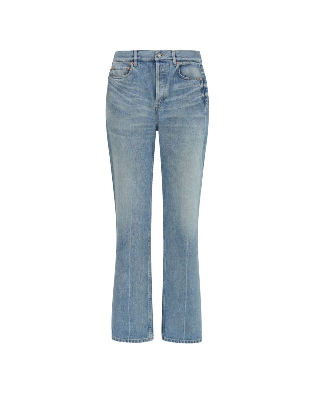 Saint Laurent Blue Mid-Rise Straight Jeans