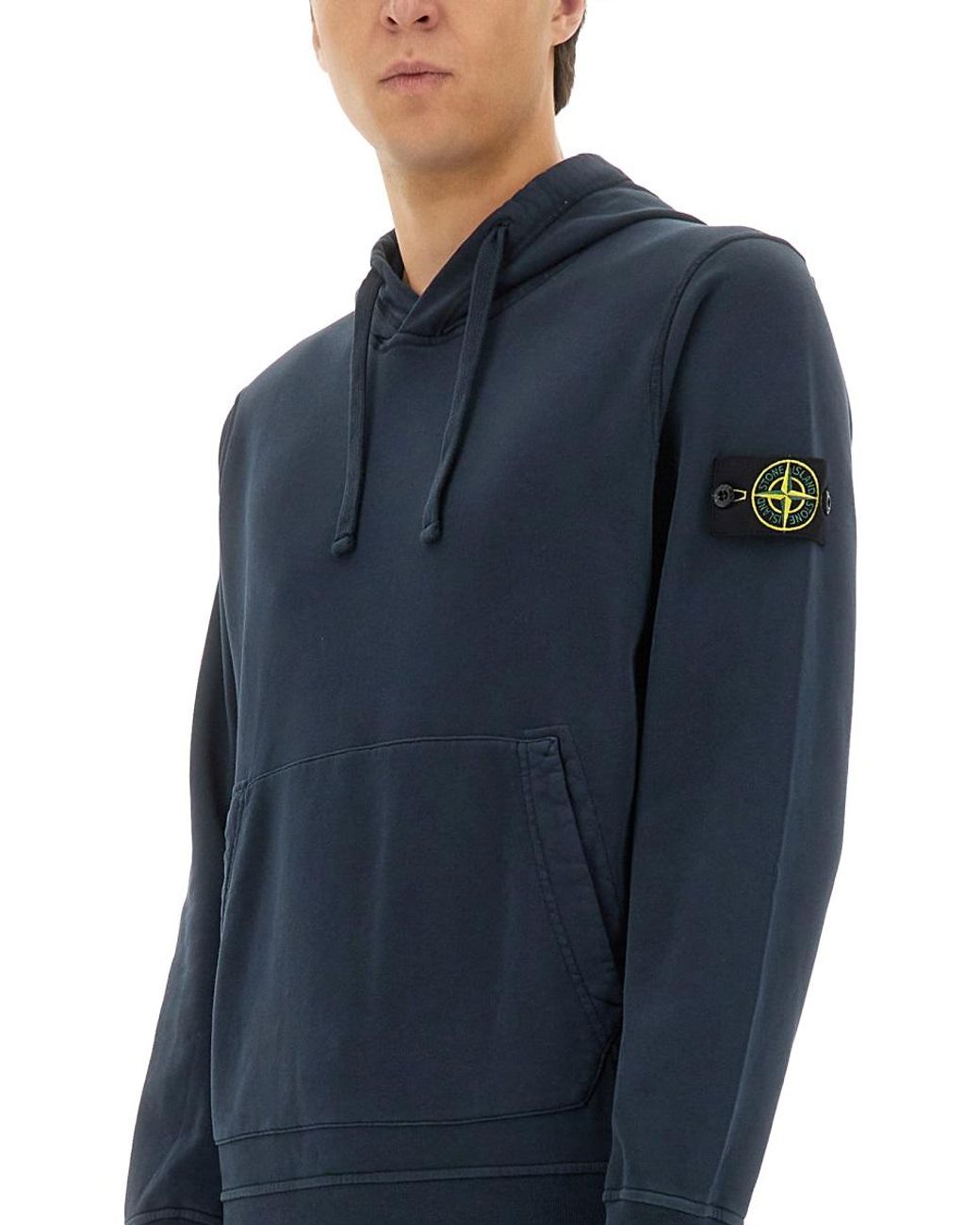 Stone Island Blue Hoodie for men