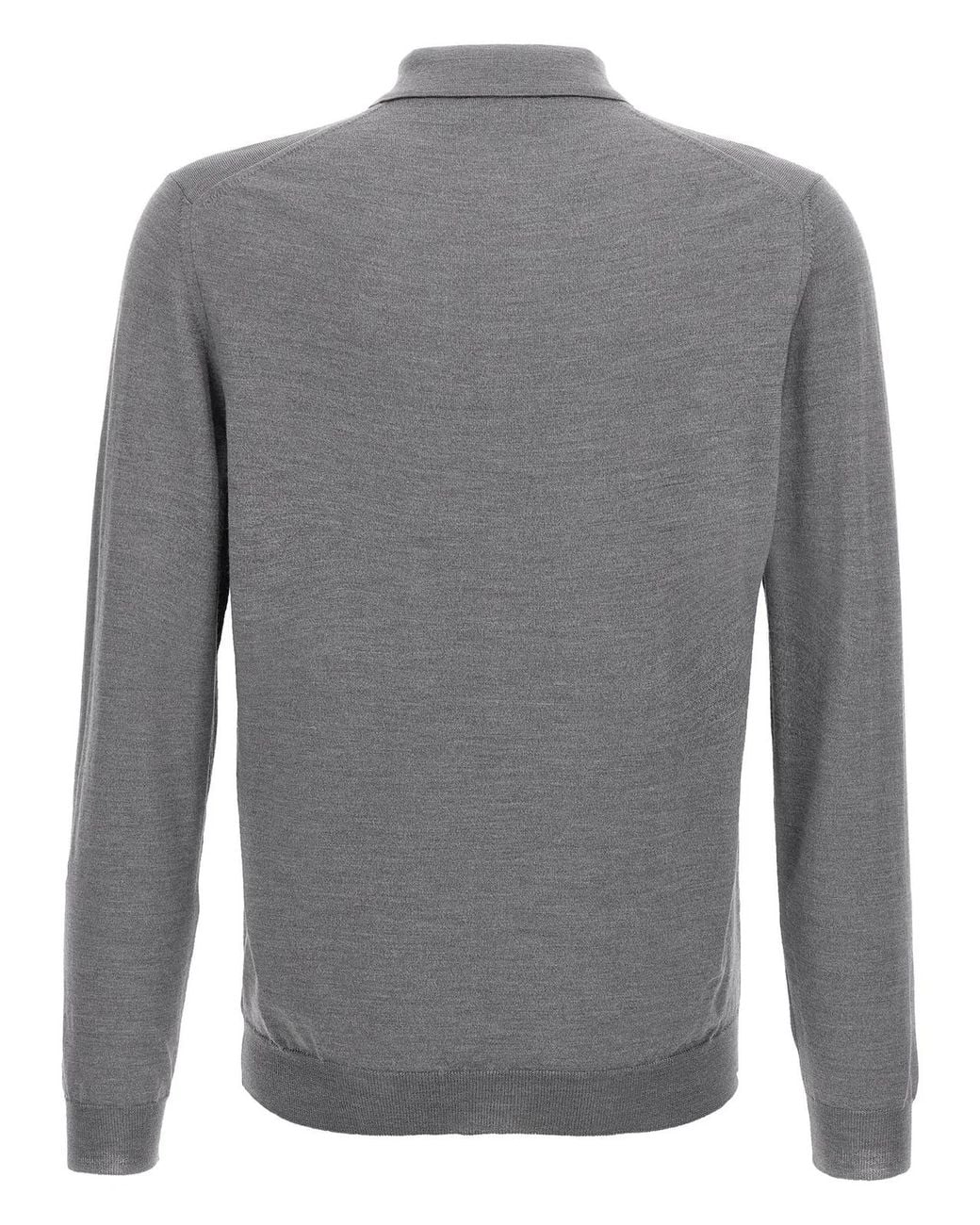 Zanone Gray Virgin Wool Polo Shirt for men
