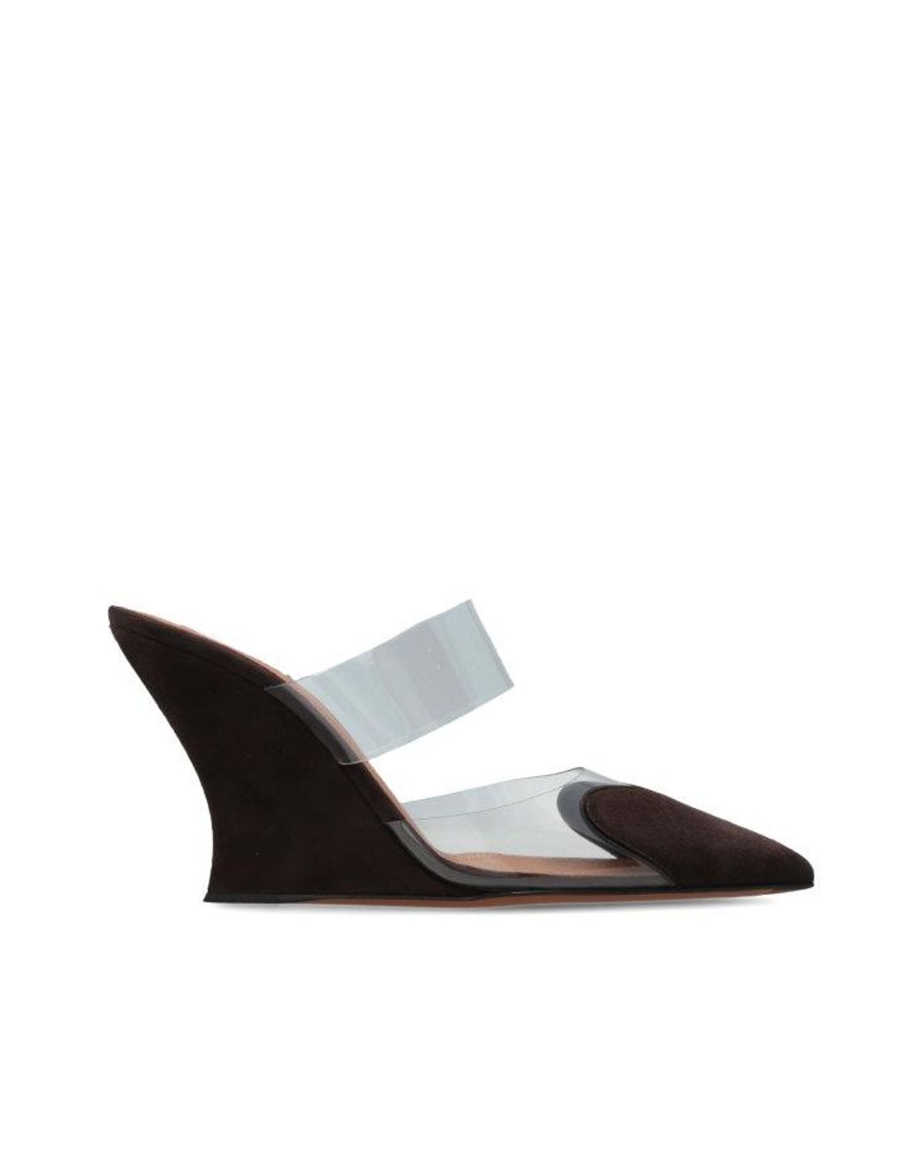 Alaïa Black Suede Wedge Slides
