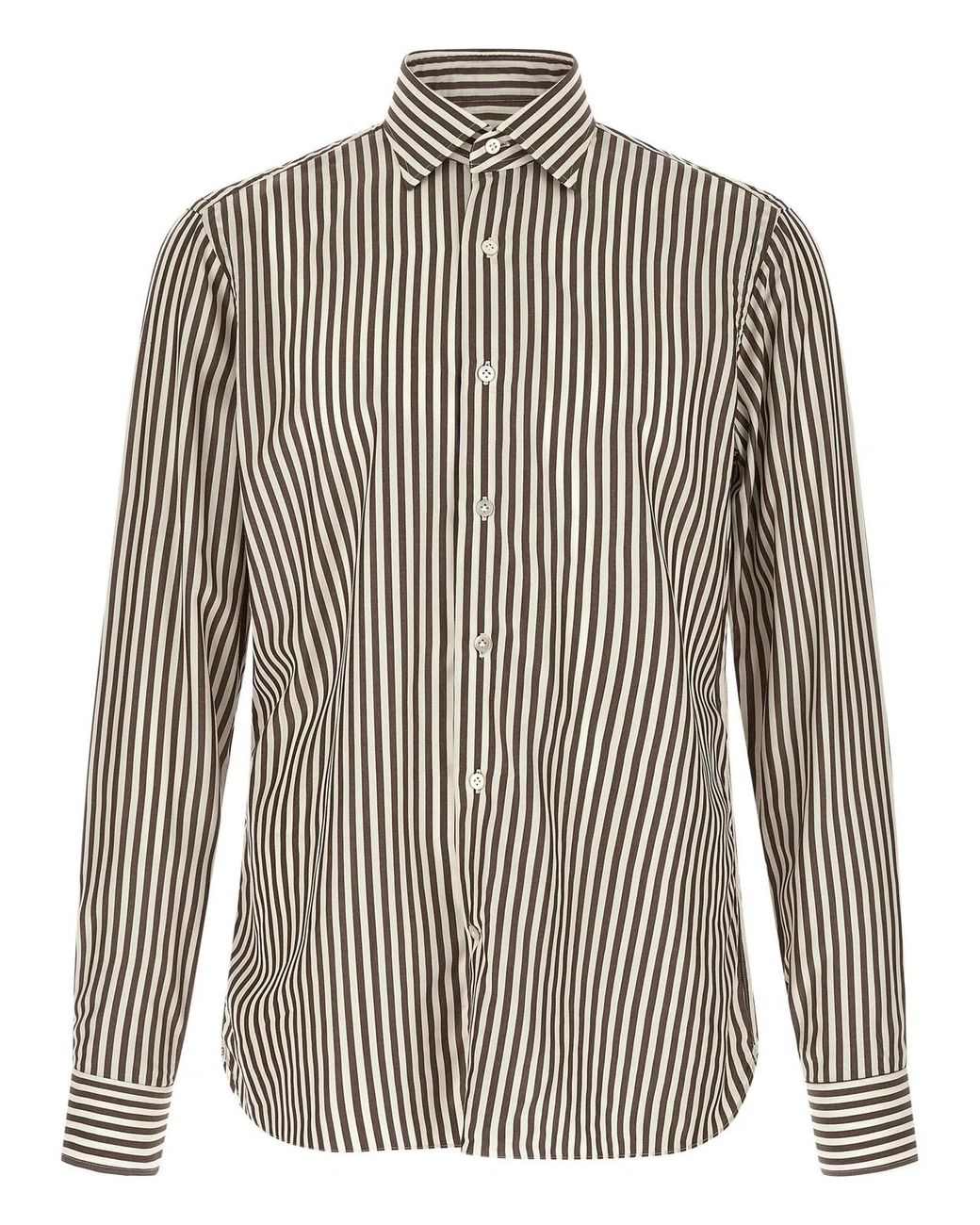 Borriello Brown Striped Shirt for men