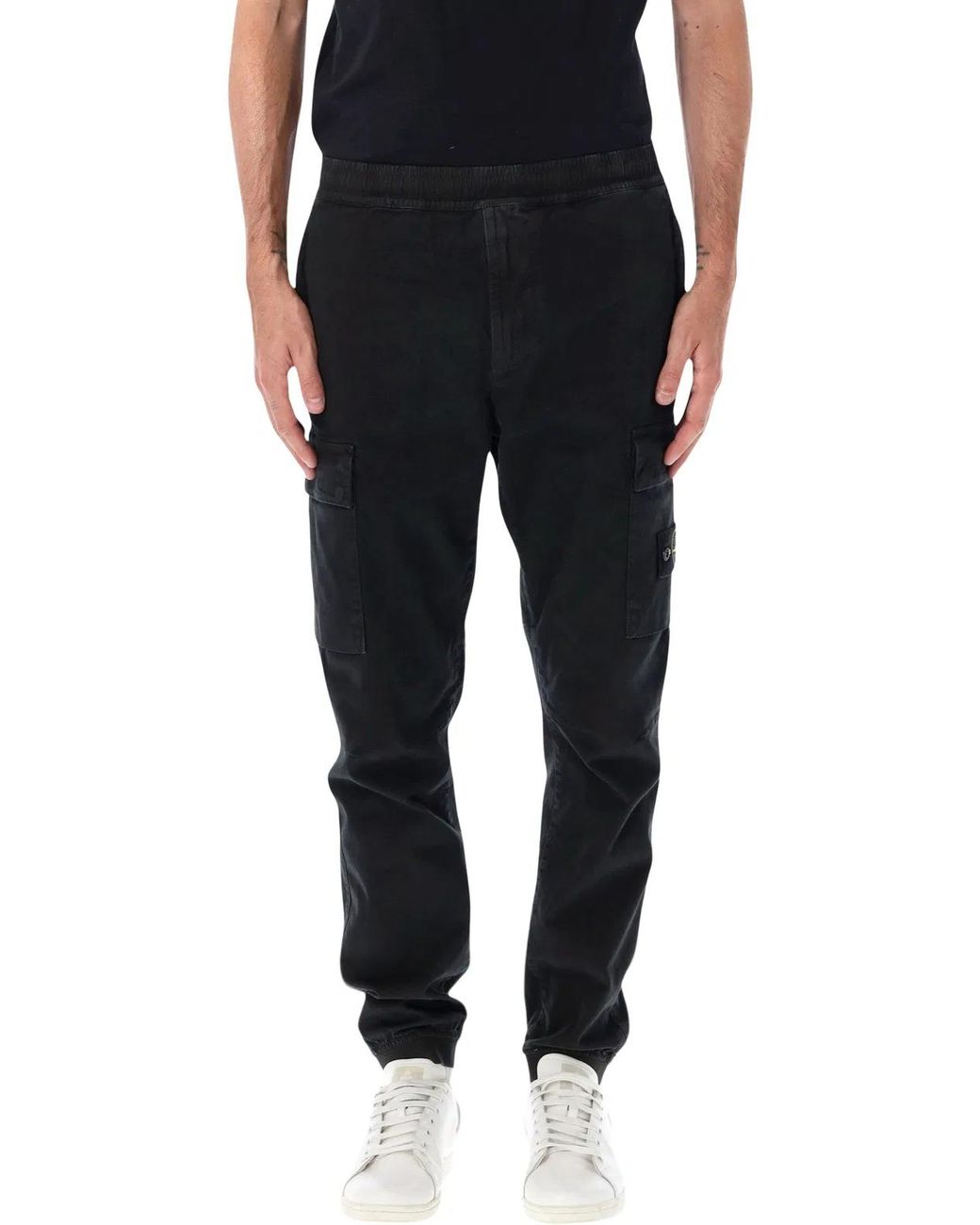 Stone Island Black Organic Cotton Joggers for men