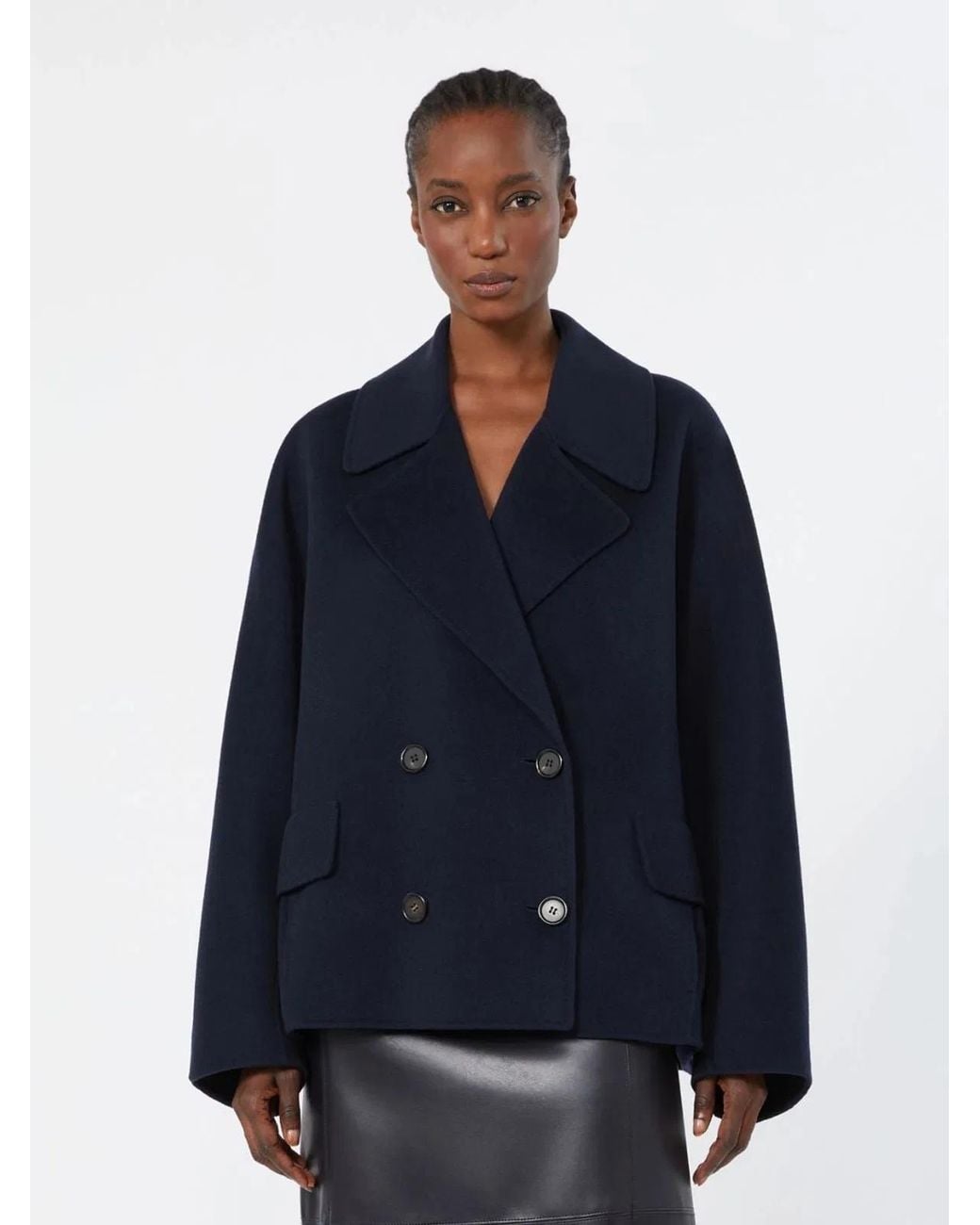 Max Mara Blue S Max Mara Smmadele Short Coat
