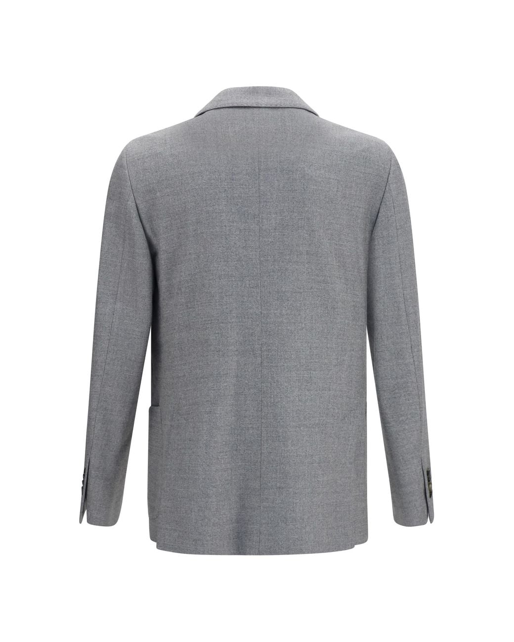 Lardini Gray Double-Breasted Wool-Blend Jacket for men