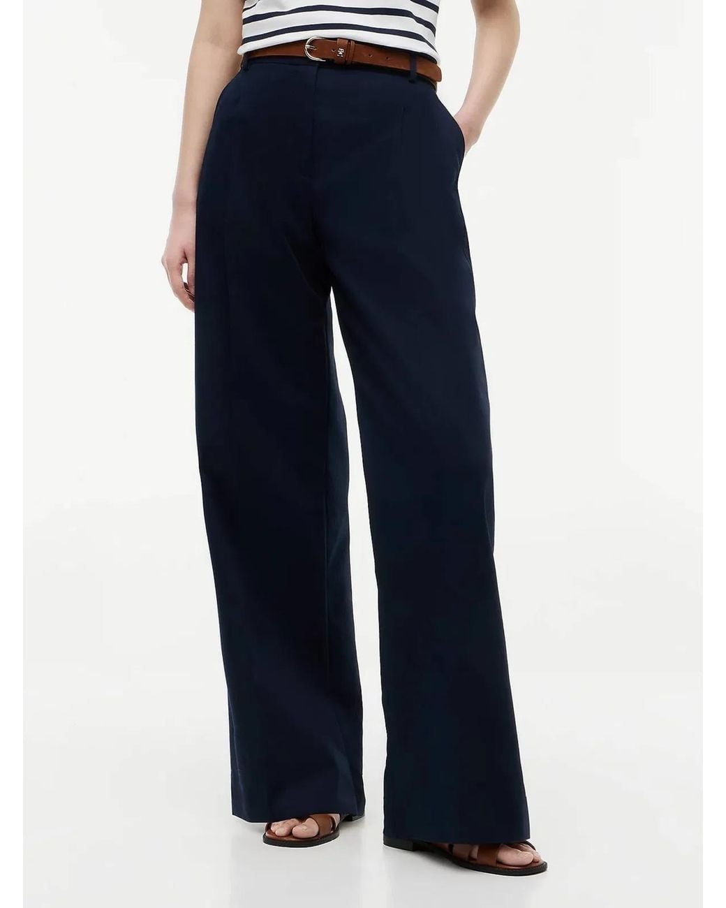 Tommy Hilfiger Blue Wide Leg Chino Pants With High Waist
