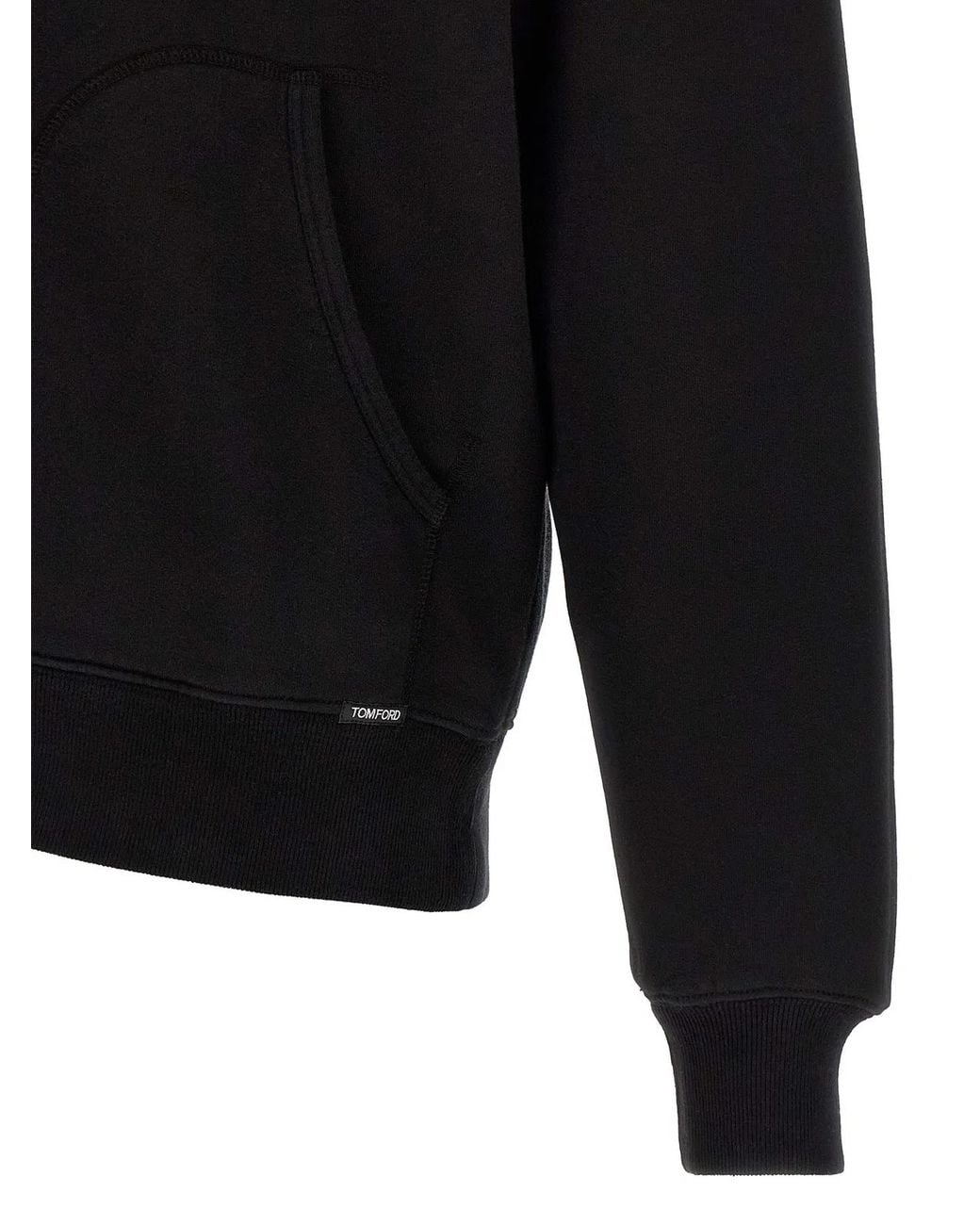 Tom Ford Black Cotton Fleece-Lined Hoodie for men