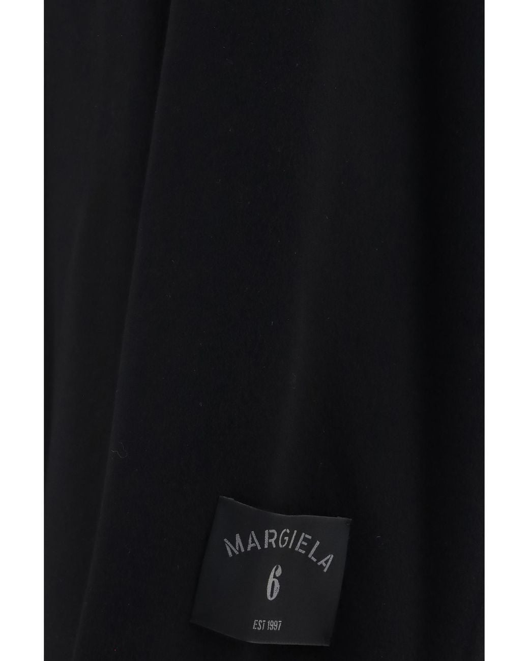 MM6 by Maison Margiela Black Double-Face Wool Coat Ovis Aries for men