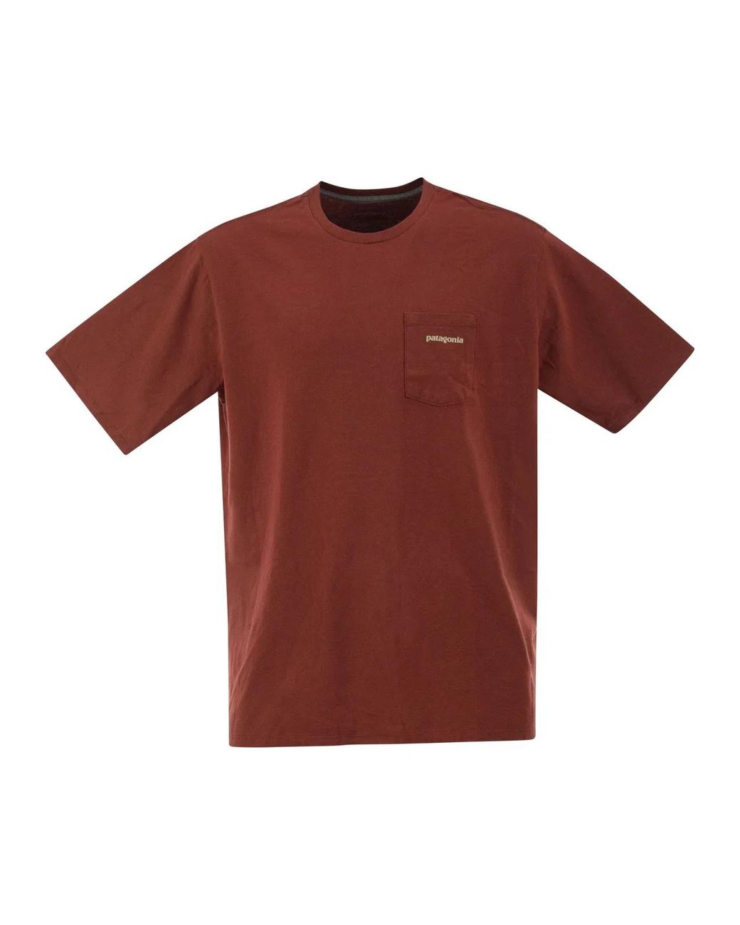 Patagonia Red Recycled Cotton T-Shirt With Graphic Logo for men