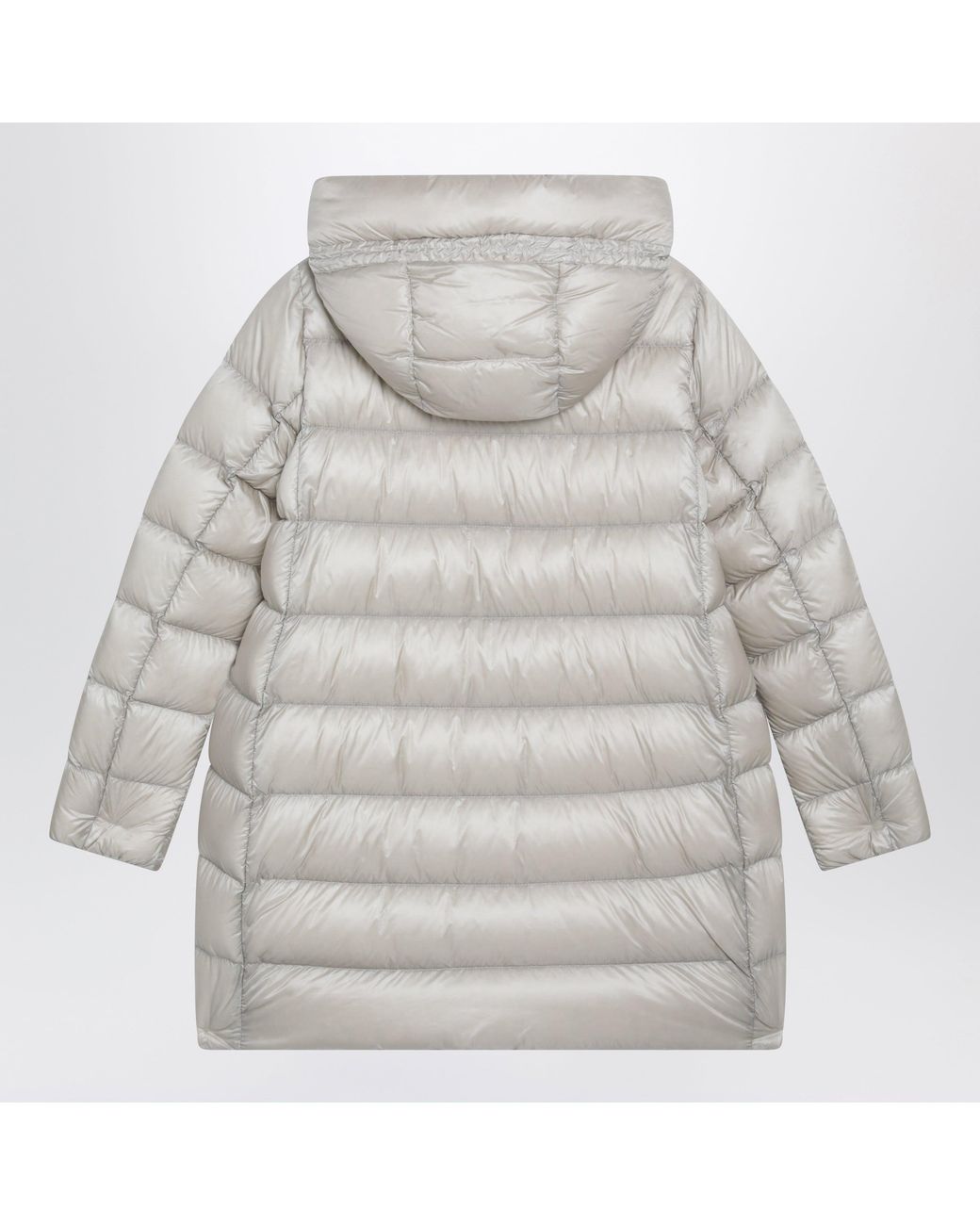 Moncler Gray Pearl Nylon Laque Down Jacket