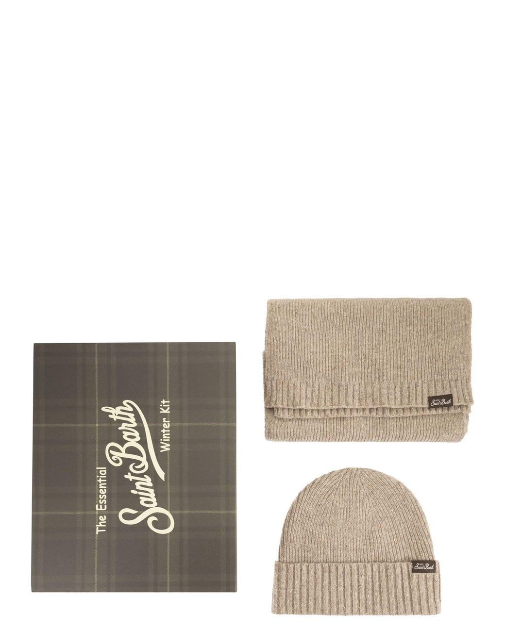 Mc2 Saint Barth Green Gift Box With Wool-Blend Beanie And Scarf for men