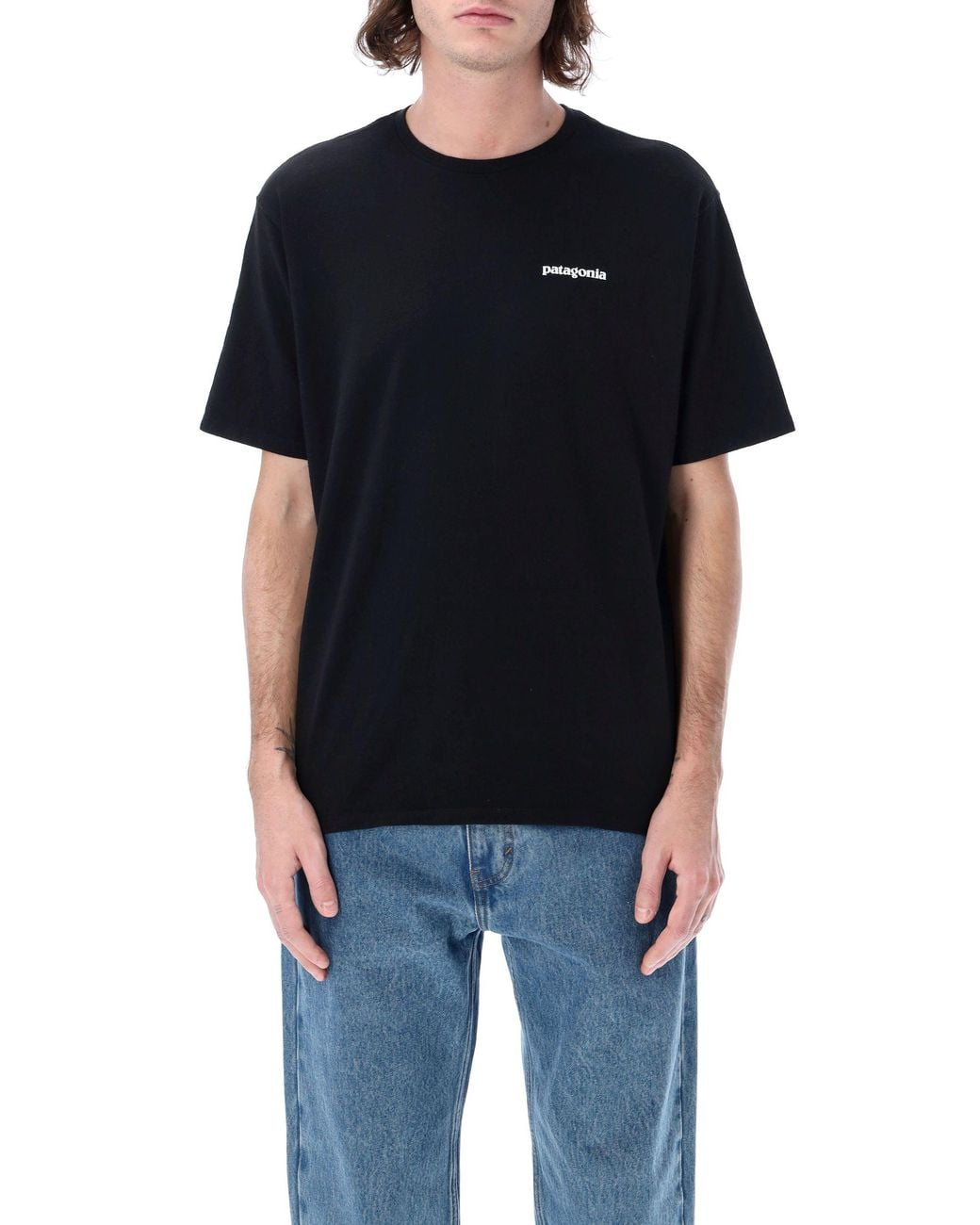 Patagonia Black P-6 Logo Responsibili-Tee for men