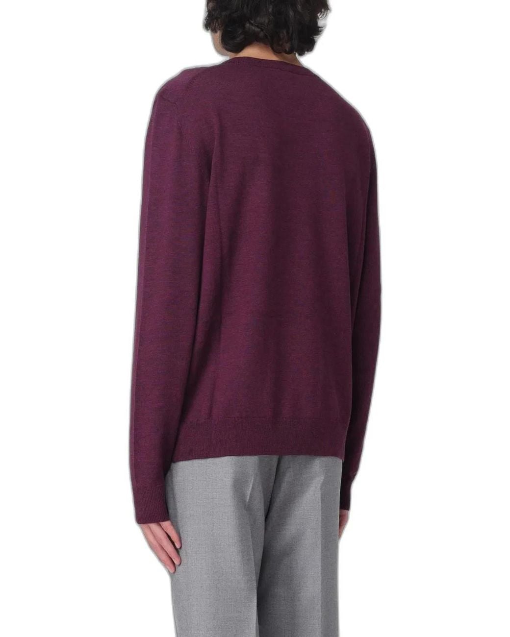 Etro Purple Knitted C-Neck for men