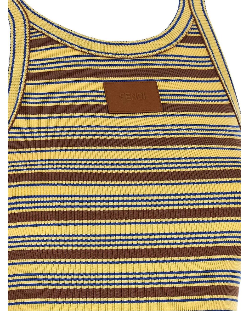 Fendi Yellow Striped Top