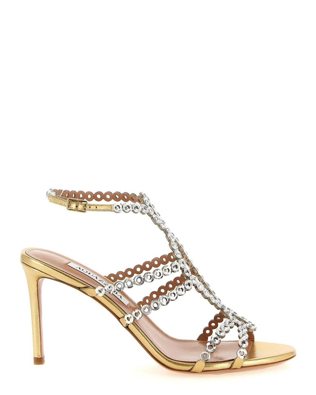Aquazzura Metallic Ankle Strap Heels