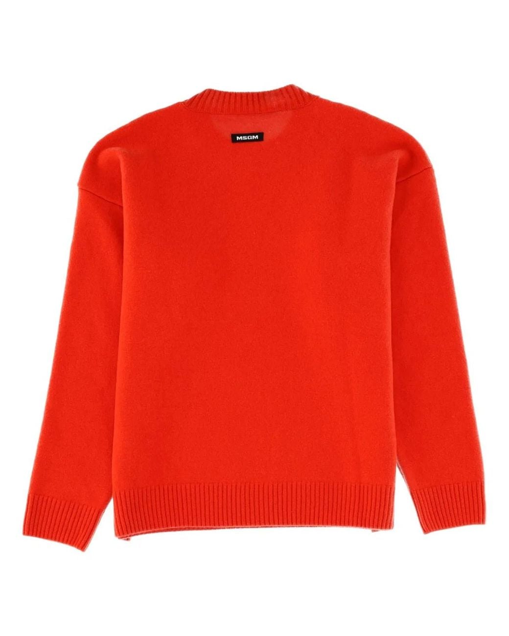 MSGM Red Wool Sweater for men