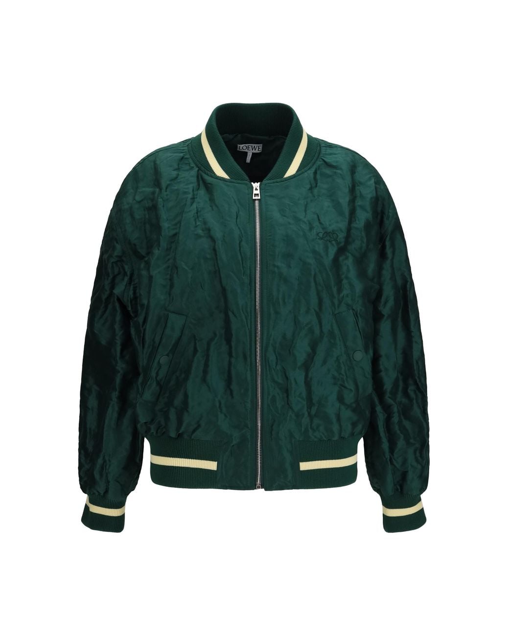 Loewe Green Technical Fabric Bomber Jacket
