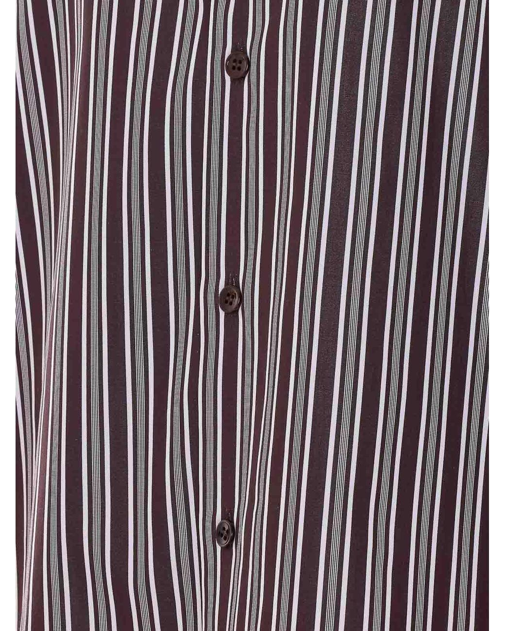Saint Laurent Blue Striped Cotton Poplin Shirt for men