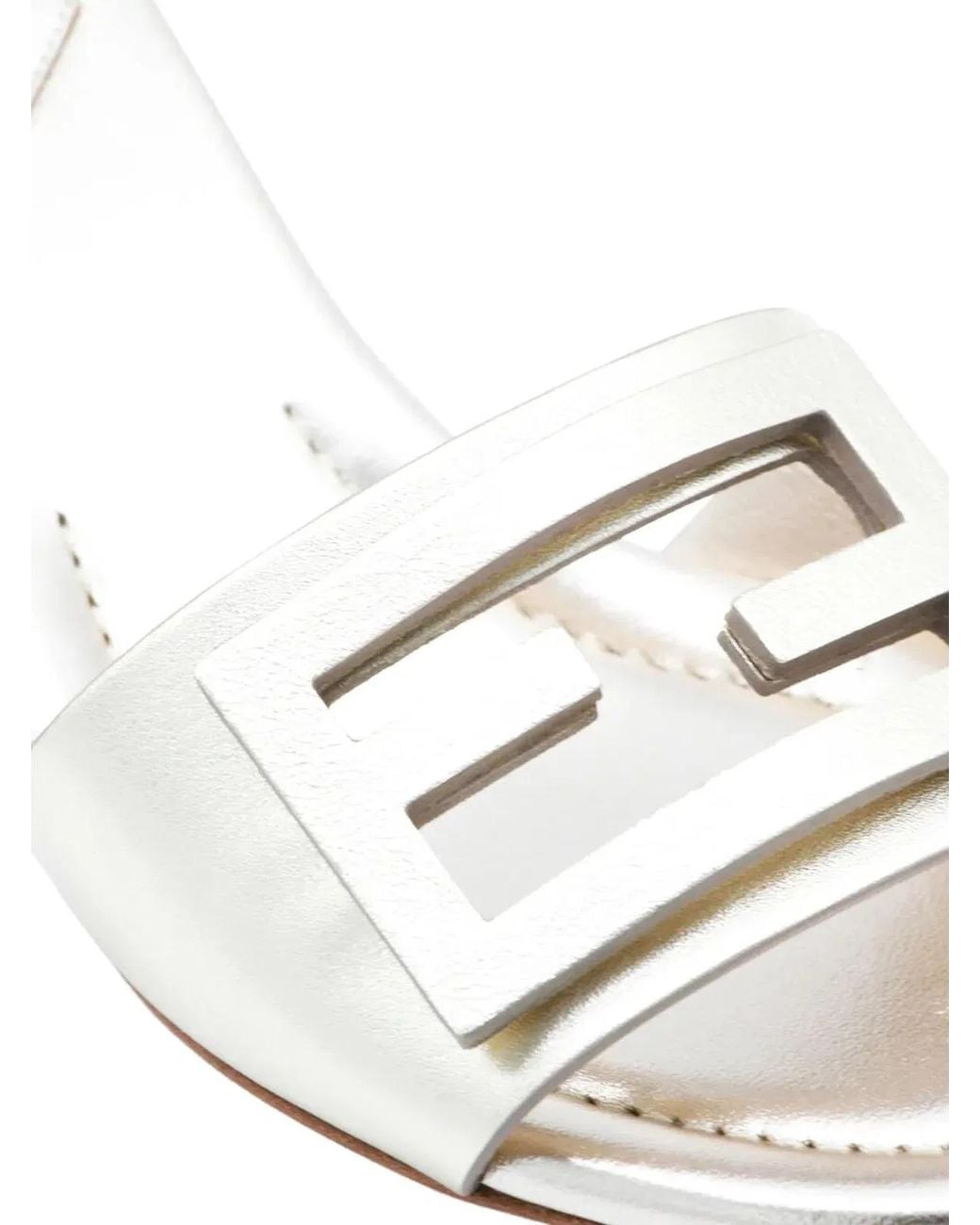 Fendi Natural Sandal Baguette With Logo