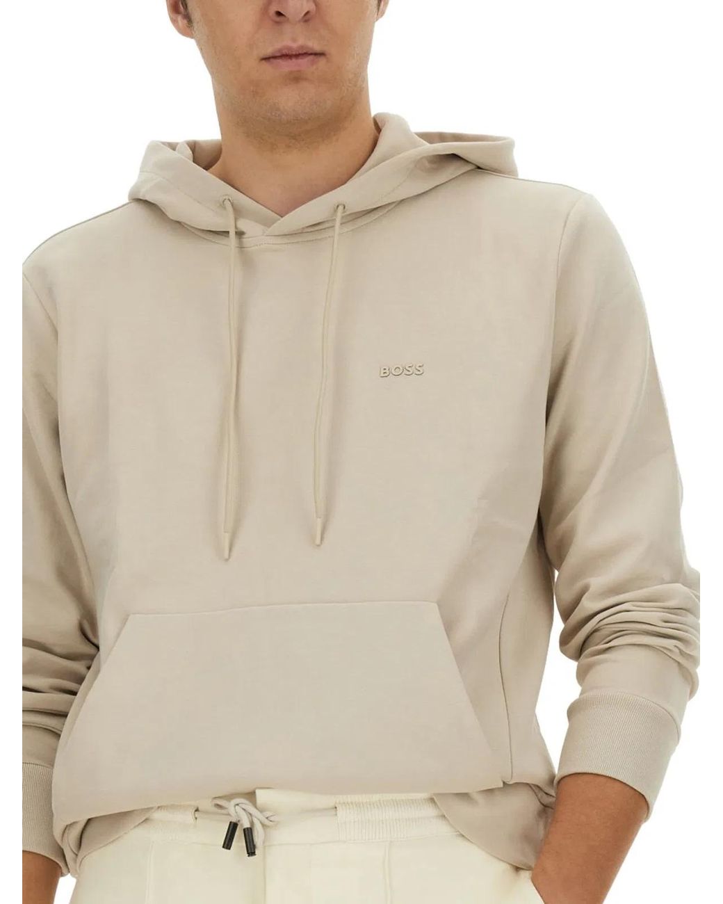 Boss White Sweatshirt With Logo for men
